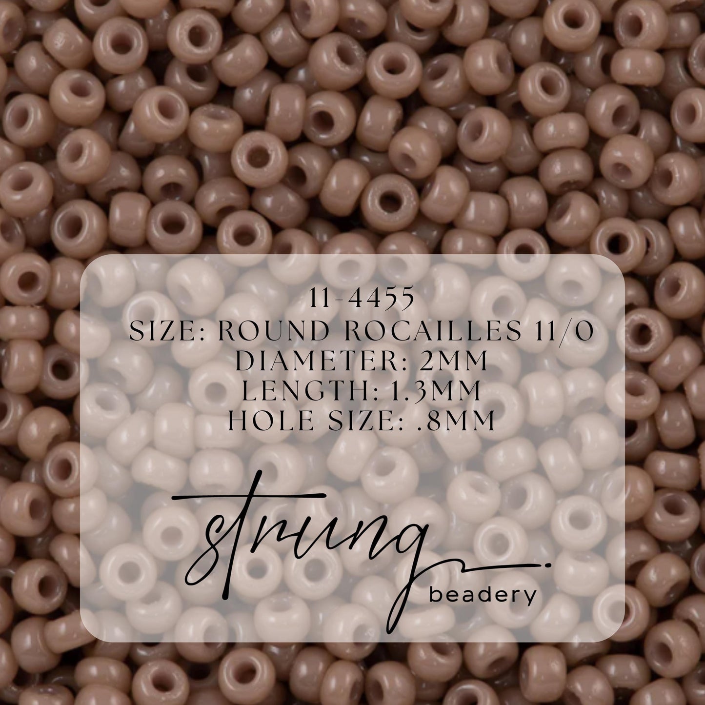 11-4455 Miyuki Seed Bead Round Rocailles 11/0 | Duracoat Opaque Beige | 1"x2" Flip Top Container ∼15g