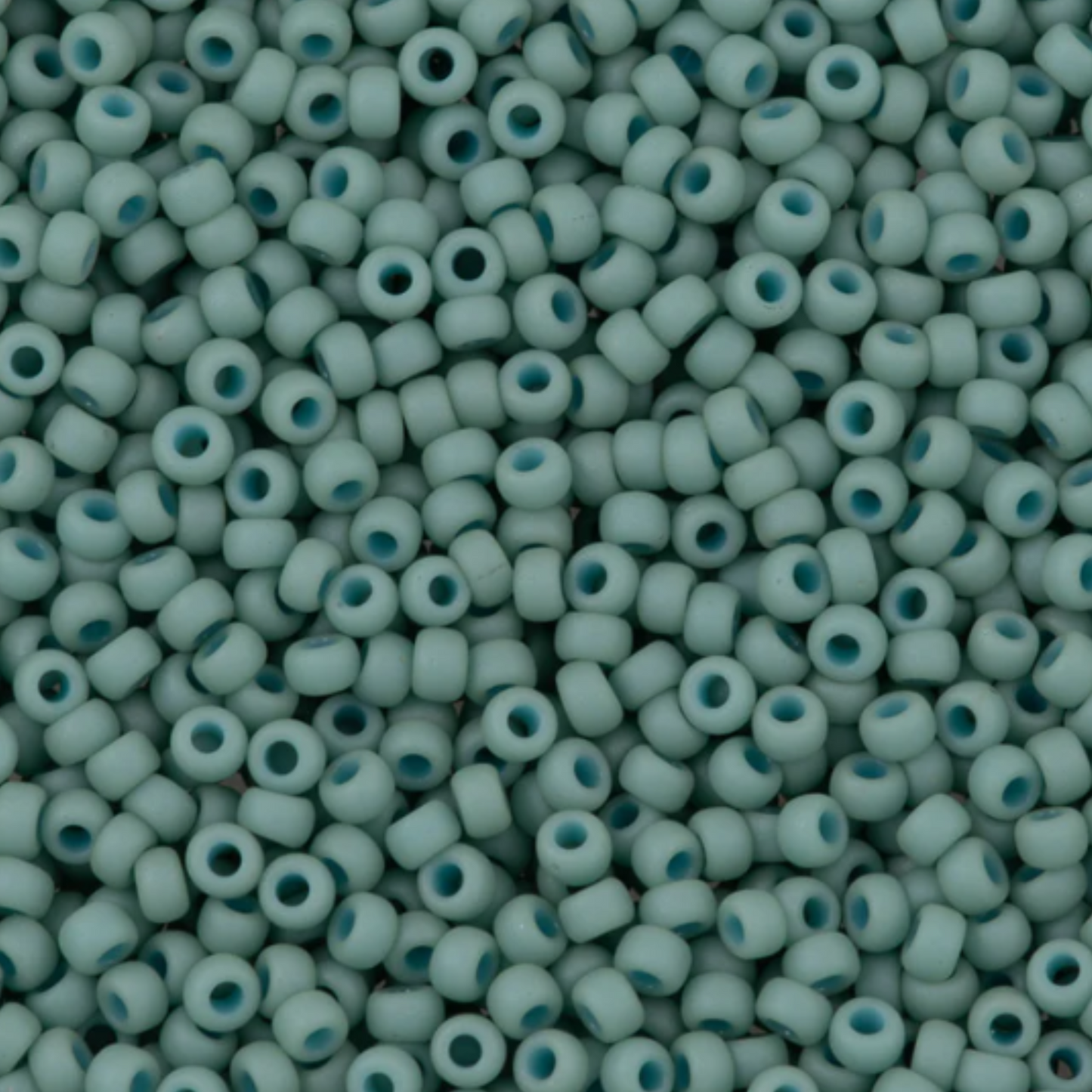 11-2028 Miyuki Seed Bead Round Rocailles 11/0 | Matte Opaque Sea Foam Luster | 1"x2" Flip Top Container ∼15g