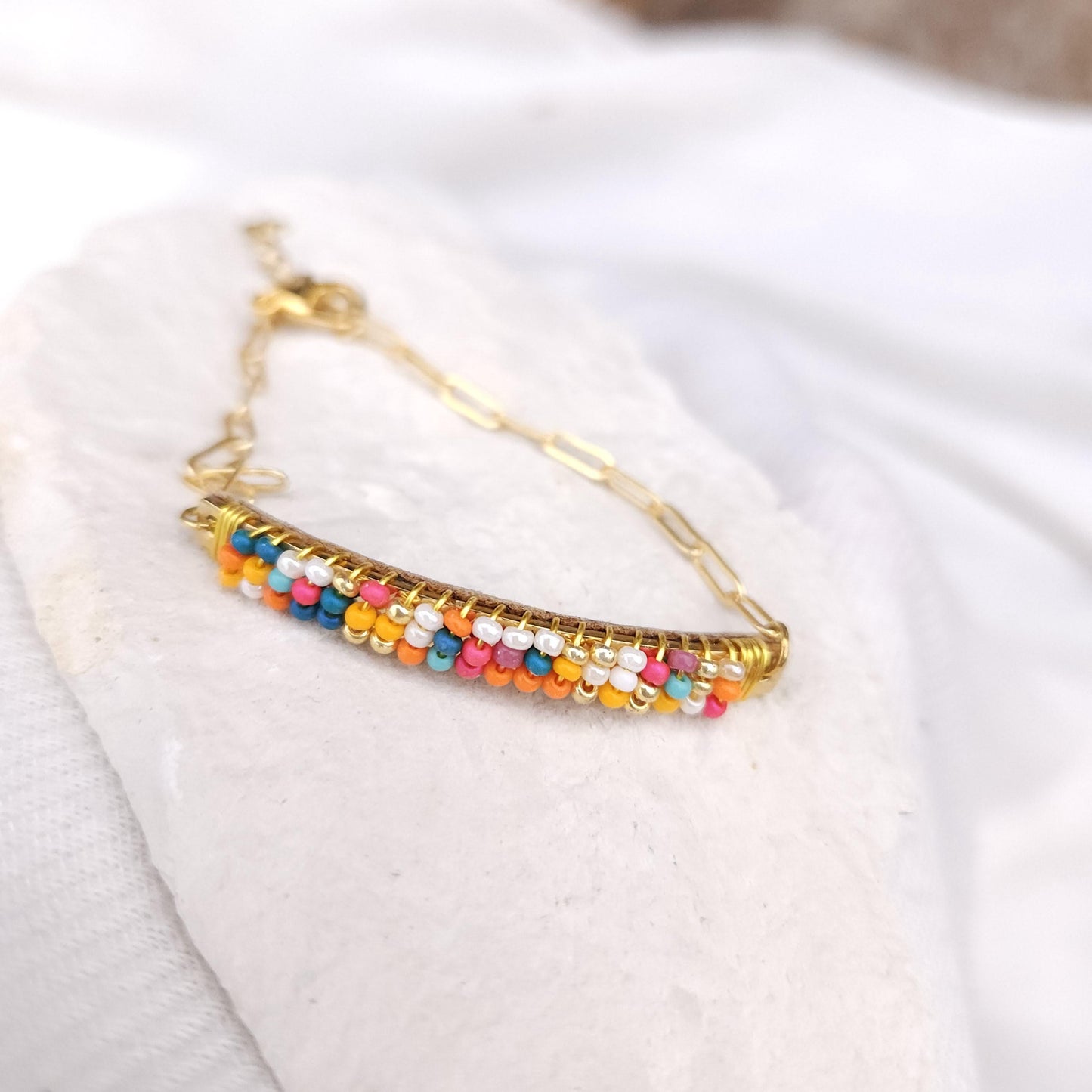 Colorful Bead-Wrapped Bracelet | Boho Style for Women, Handmade Trendy Accessory & Summer Fashion Gift