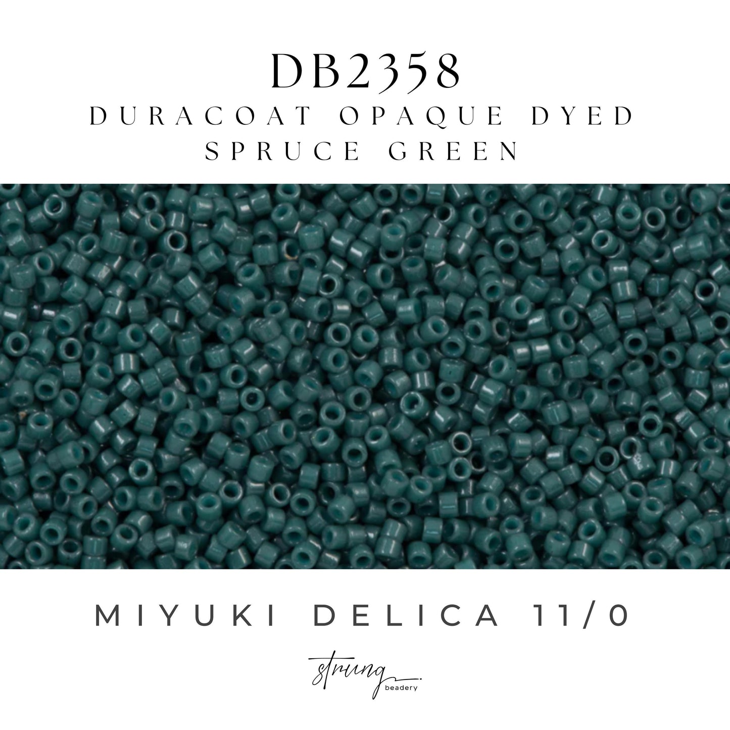 DB2358 Miyuki Delica Beads 11/0 Duracoat Opaque Dyed Spruce Green – 8 grams - Japanese Seed Beads for Jewelry Making