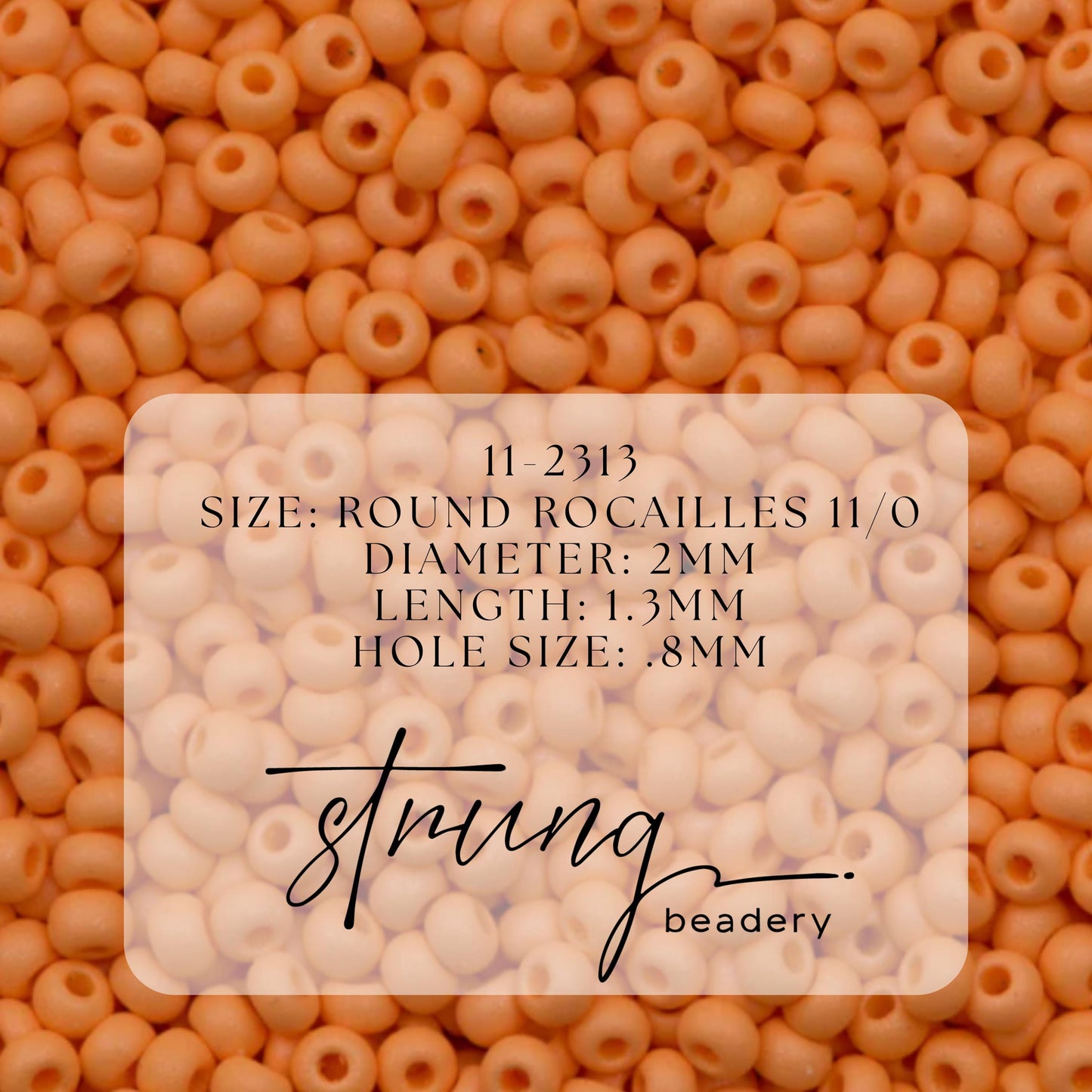 11-2313 Miyuki Seed Bead Round Rocailles 11/0 | Matte Opaque Salmon Orange | 1"x2" Flip Top Container ∼15g