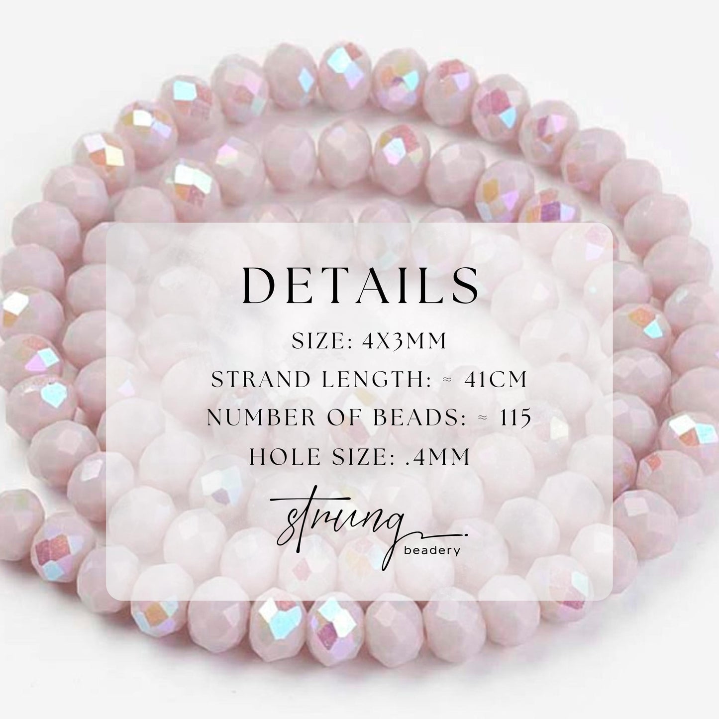 4mm Glass Faceted Beads | Thistle | Half Rainbow Plated | Rondelle Beads
