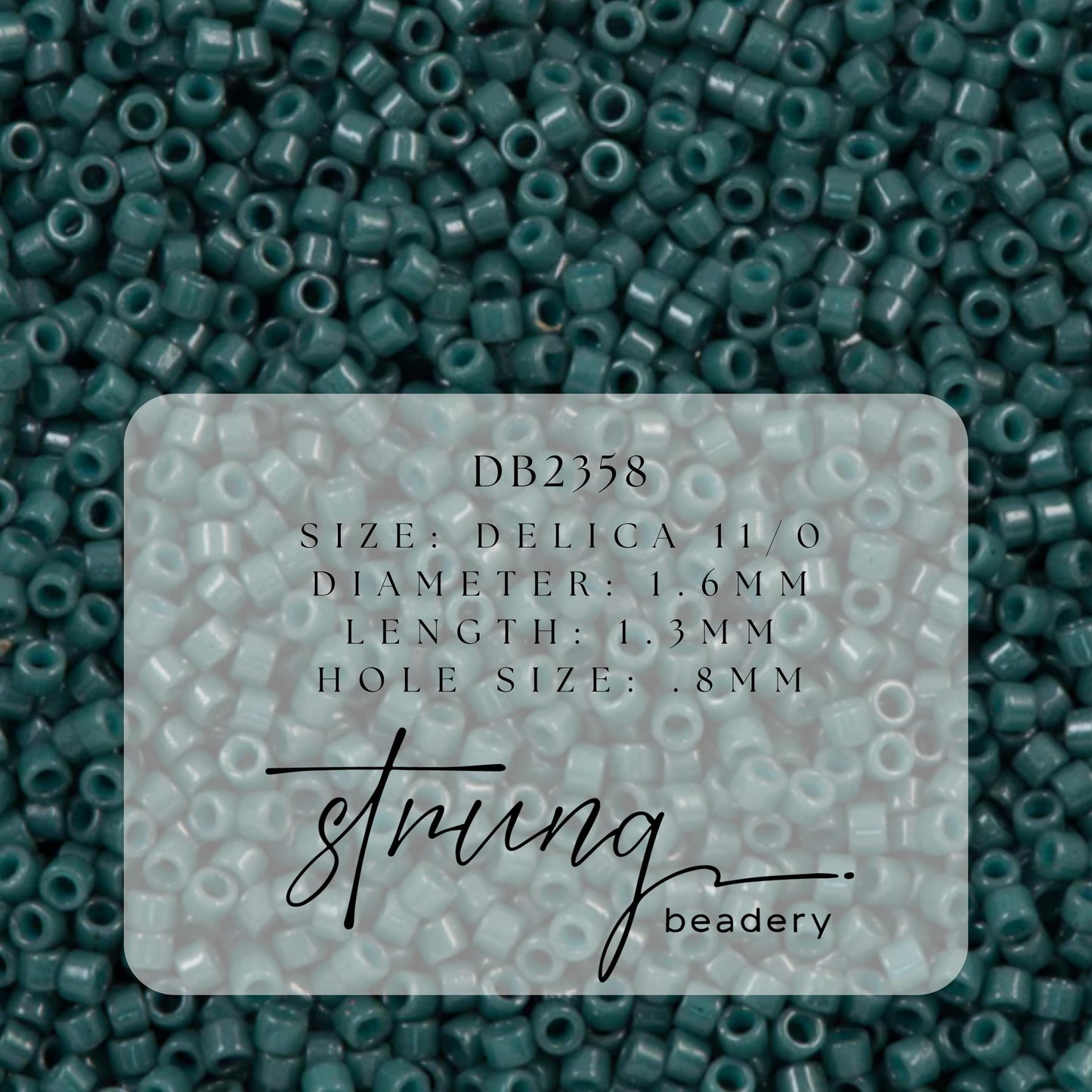DB2358 Miyuki Delica Beads 11/0 Duracoat Opaque Dyed Spruce Green – 8 grams - Japanese Seed Beads for Jewelry Making