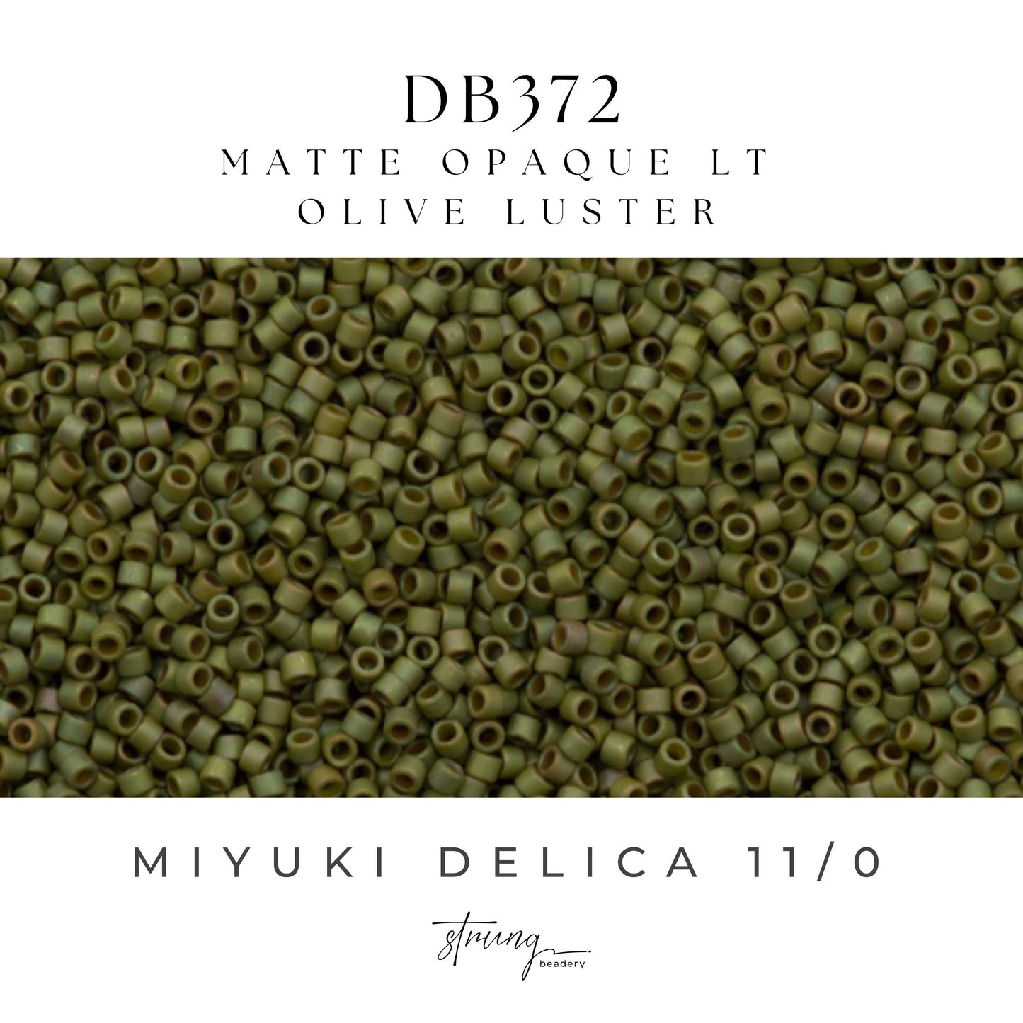 DB0372 Miyuki Delica Beads 11/0 Matte Opaque Lt Olive Luster AB – 8 grams - Japanese Seed Beads for Jewelry Making