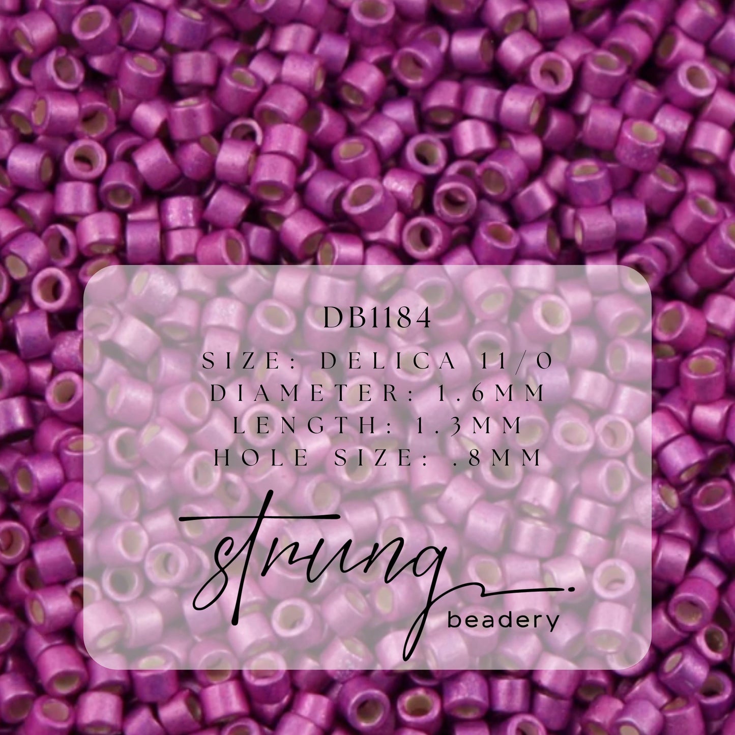 DB1184Miyuki Delica Beads 11/0 Galvanized Semi-Matte Magenta – 8 grams - Japanese Seed Beads for Jewelry Making