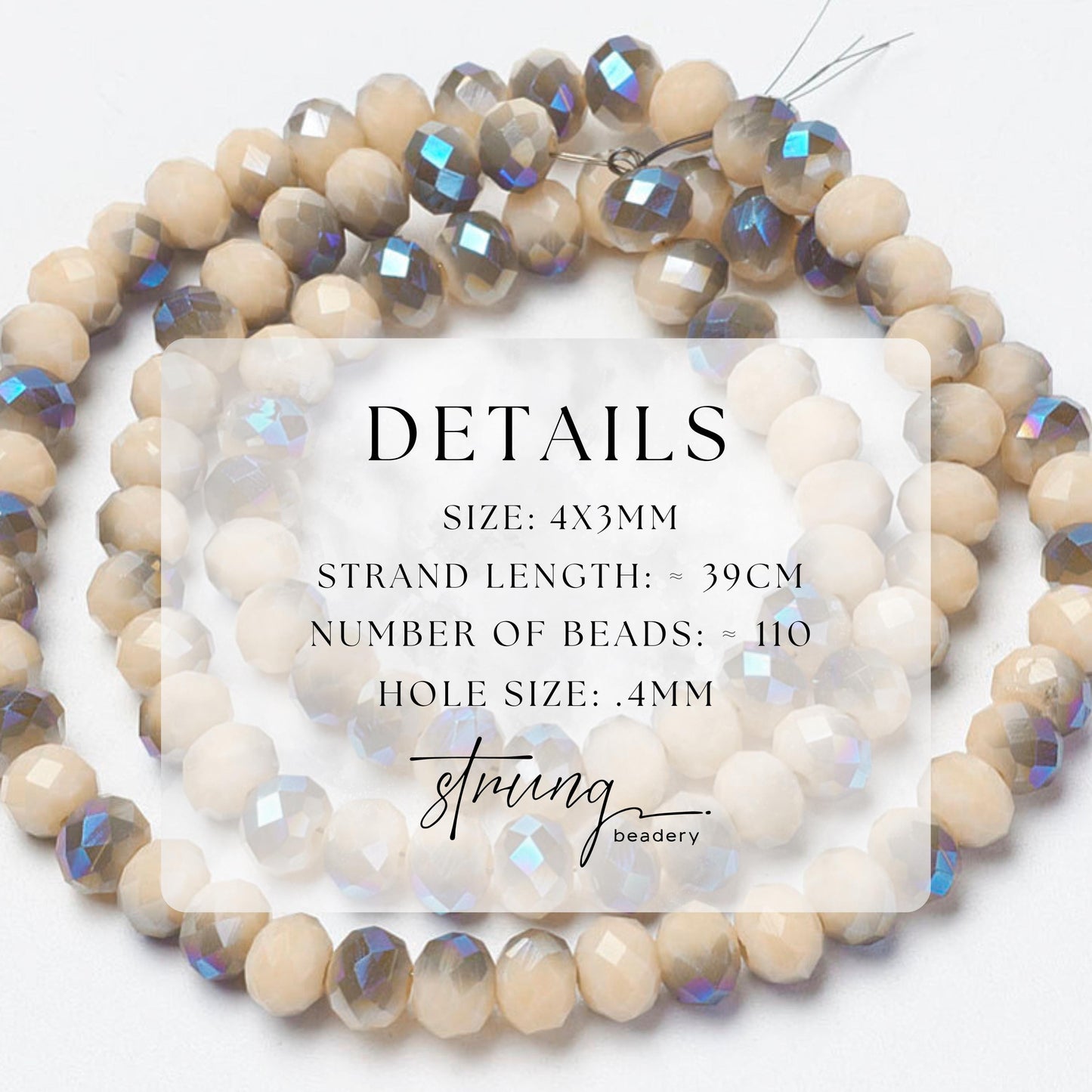 4mm Glass Faceted Beads | Papaya | Blue Plated | Rondelle Beads