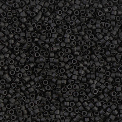 DB0310 Miyuki Delica Beads 11/0 Matte Black – 8 grams - Japanese Seed Beads for Jewelry Making