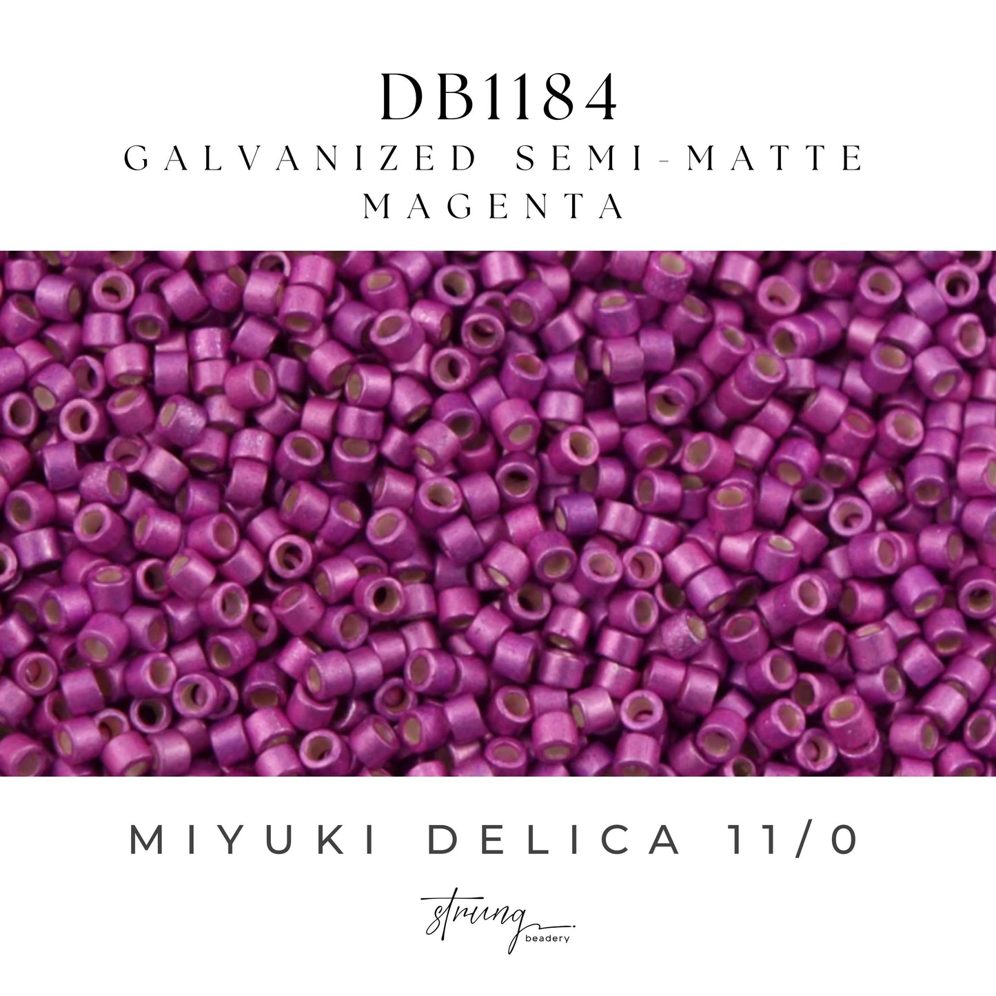 DB1184Miyuki Delica Beads 11/0 Galvanized Semi-Matte Magenta – 8 grams - Japanese Seed Beads for Jewelry Making