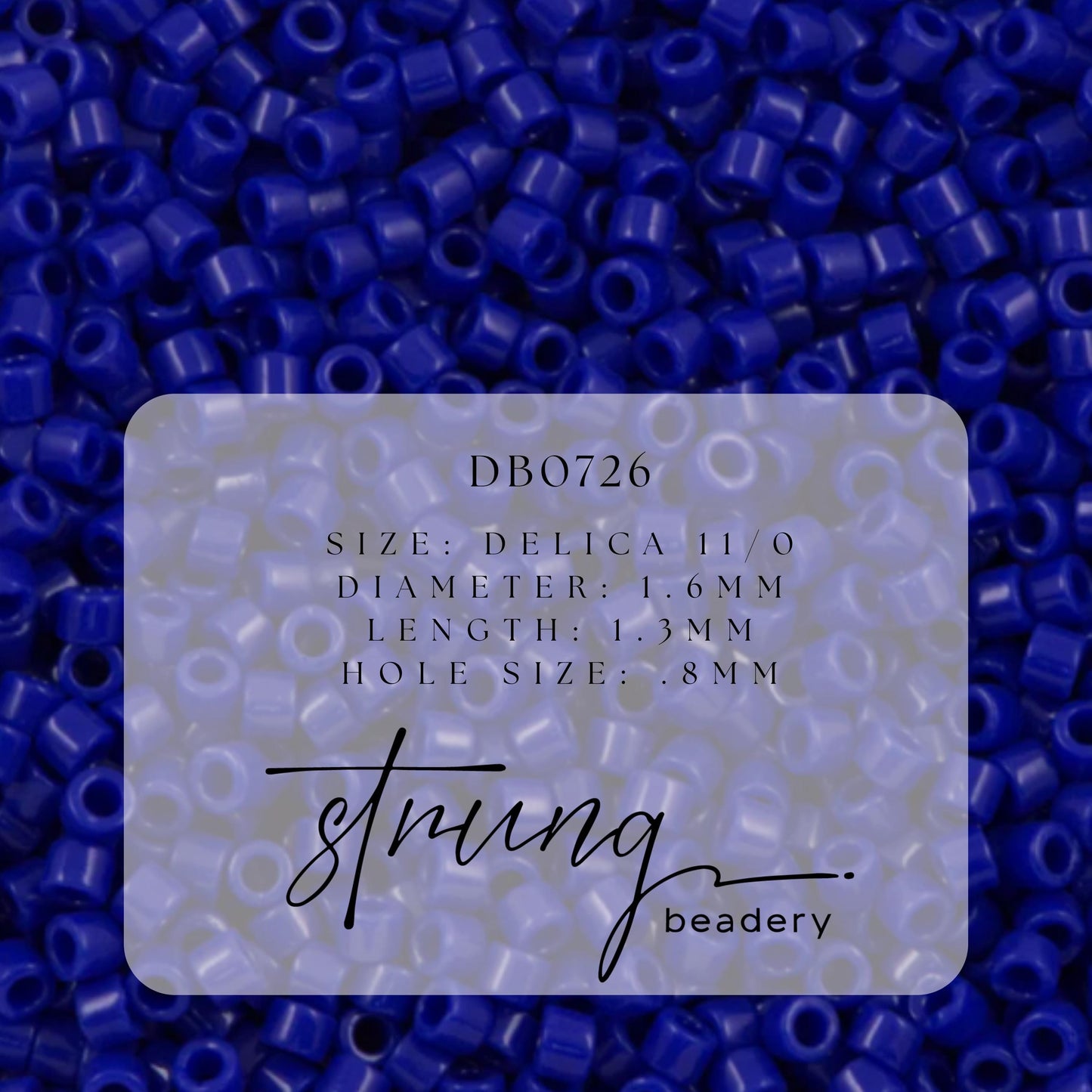 DB0726 Miyuki Delica Beads 11/0 Opaque Cobalt – 8 grams - Japanese Seed Beads for Jewelry Making