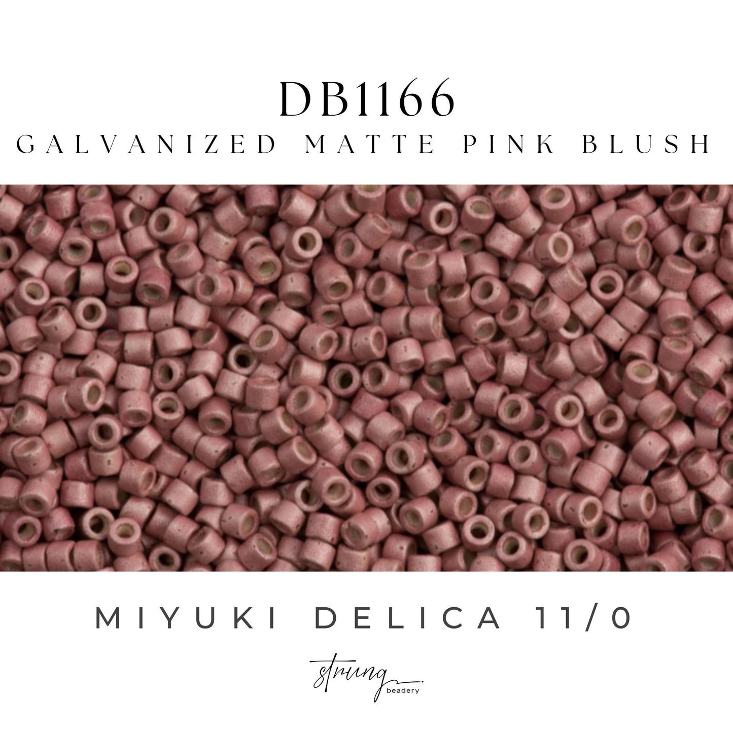 DB1166 Miyuki Delica Beads 11/0 Galvanized Matte Pink Blush– 8 grams - Japanese Seed Beads for Jewelry Making