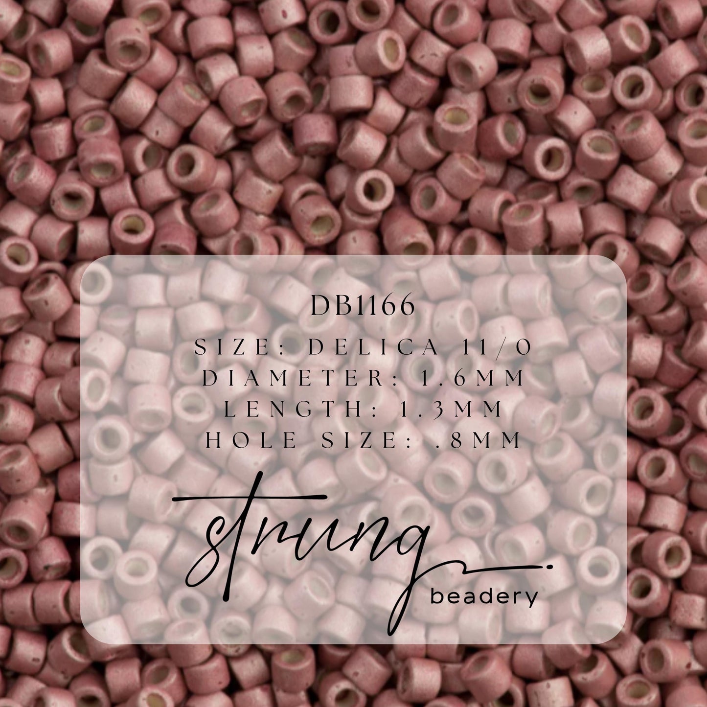 DB1166 Miyuki Delica Beads 11/0 Galvanized Matte Pink Blush– 8 grams - Japanese Seed Beads for Jewelry Making