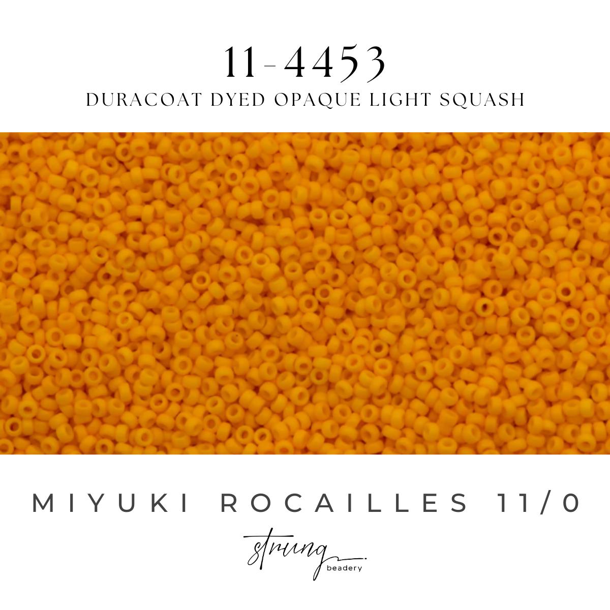 11-4453 | Miyuki Seed Bead Round Rocailles 11/0 | Duracoat Dyed Opaque Light Squash | 1"x2" Flip Top Container ∼15g
