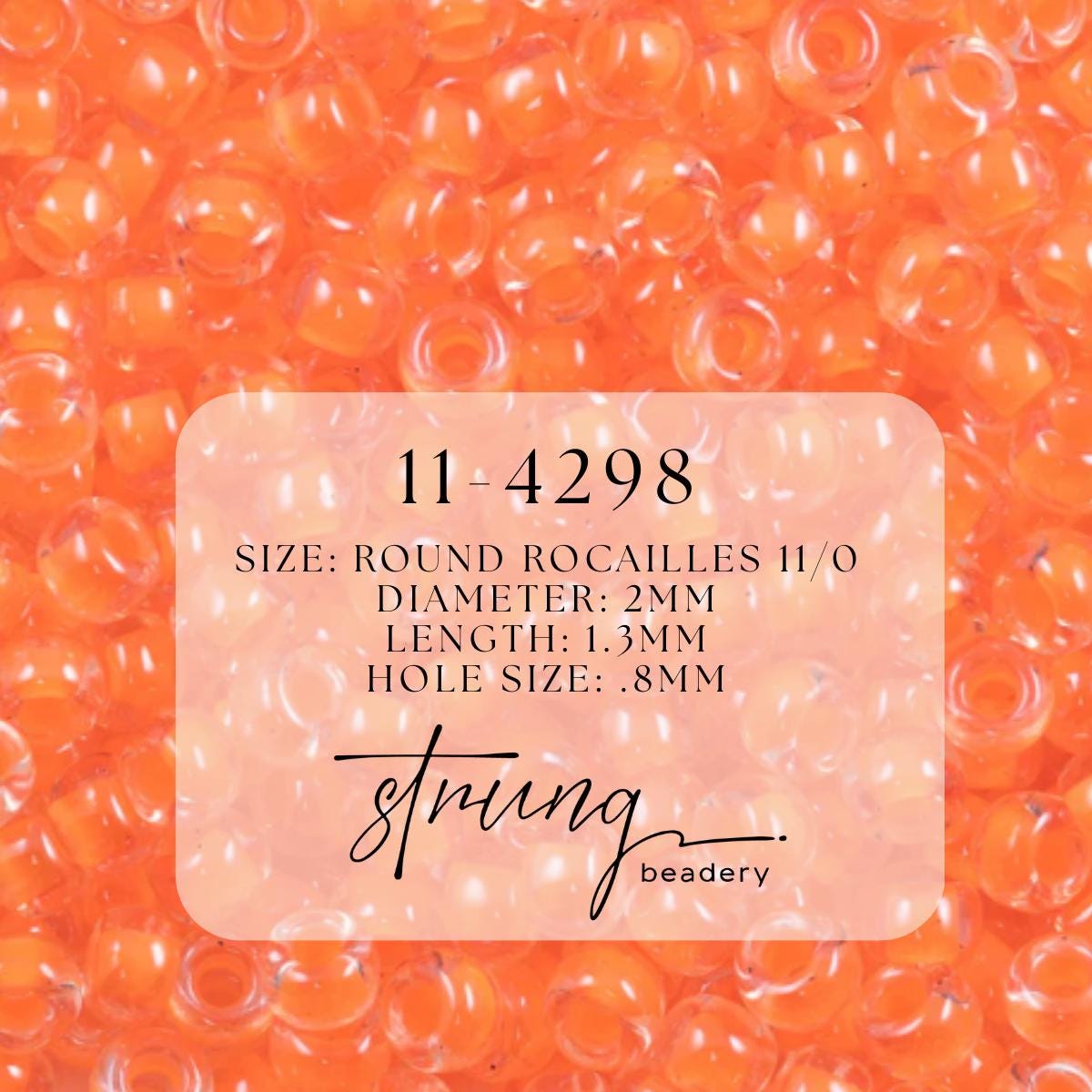 11-4298 Miyuki Seed Bead Round Rocailles 11/0 | Luminous Creamsicle | 1"x2" Flip Top Container ∼15g