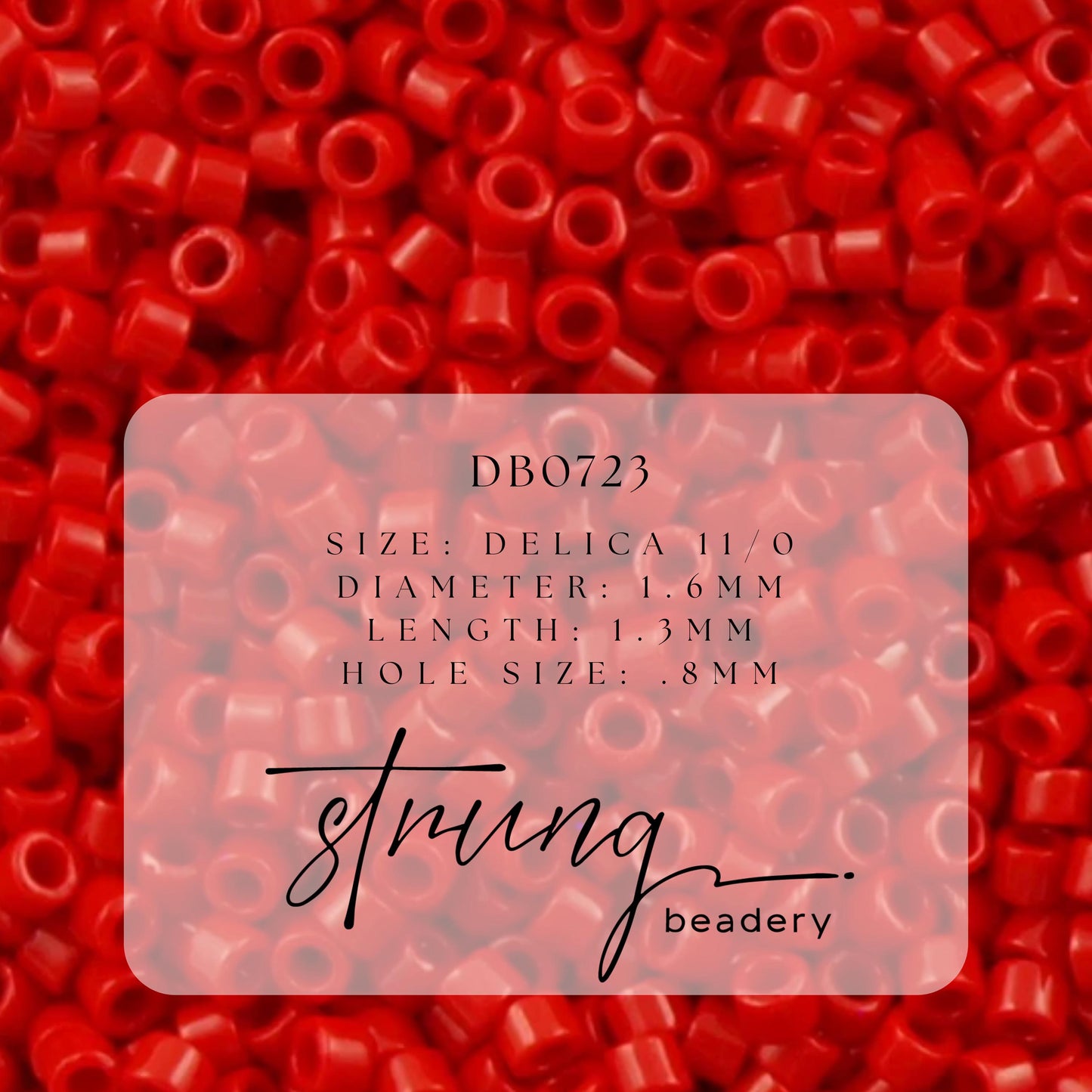 DB0723 Miyuki Delica Beads 11/0 Opaque Red – 8 grams - Japanese Seed Beads for Jewelry Making