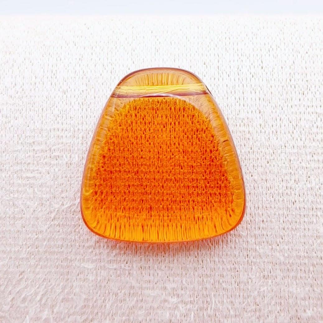 Czech Glass | Transparent Topaz Triangle Pendant Beads 23x24mm | Set of 4