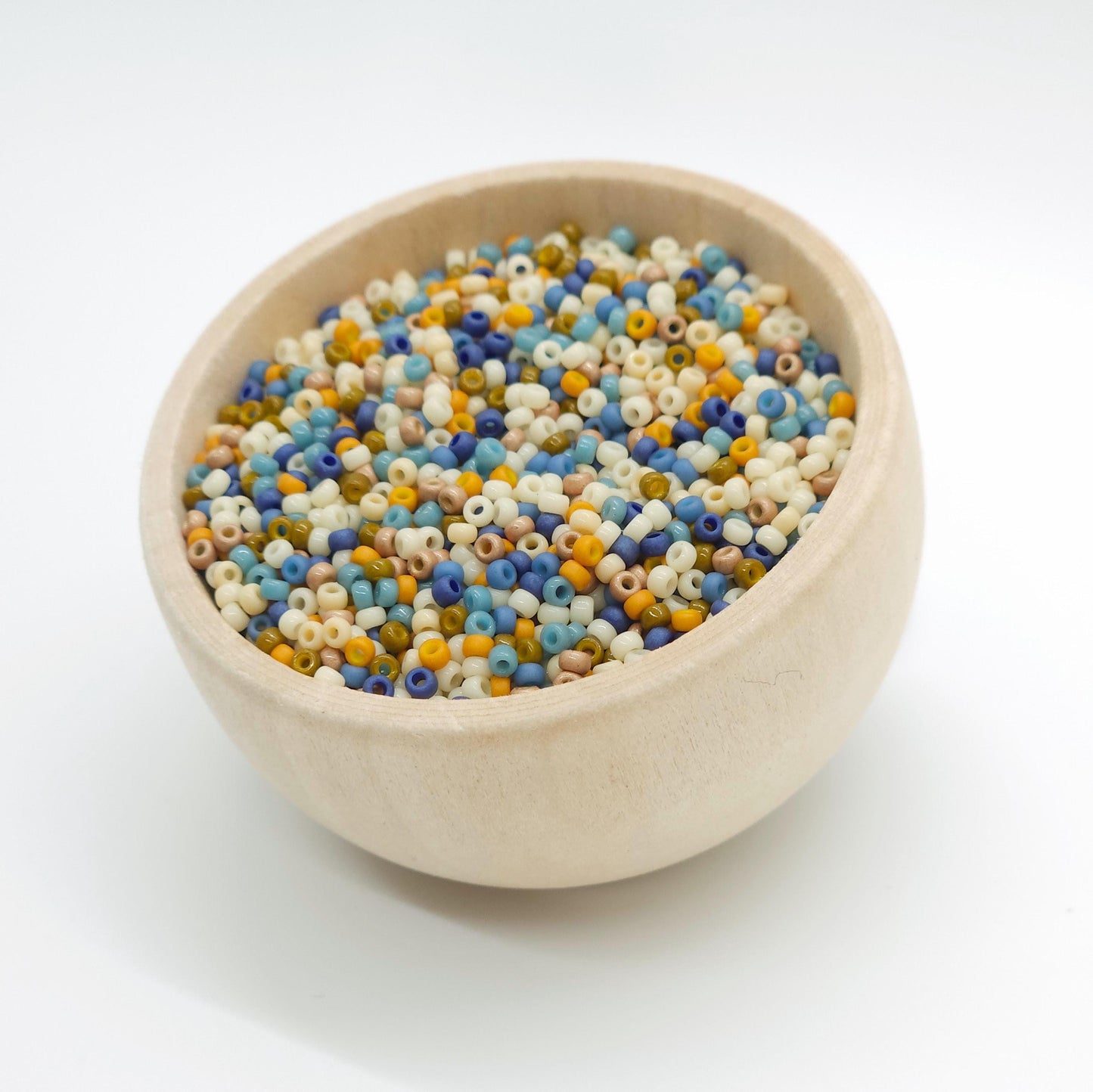Wheatfield Sky | Miyuki Rocailles Seed Beads Mix | 15g Premium Japanese Glass Beads for Jewelry Making & Crafts | Earthy Blue Tone