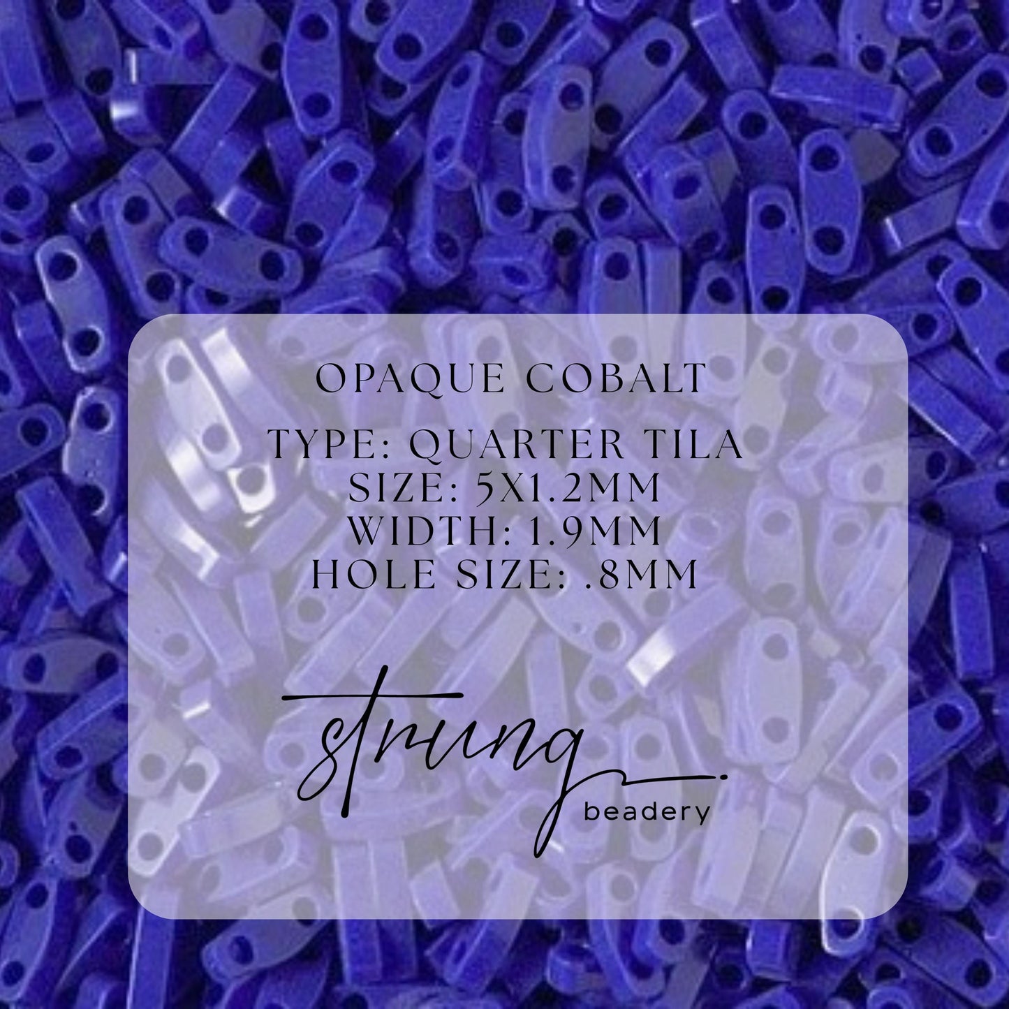 Miyuki Quarter Tila Bead Matte Opaque Cobalt Glass Tile Beads QTL-414 | Quarter | 8 Grams for Jewelry Making