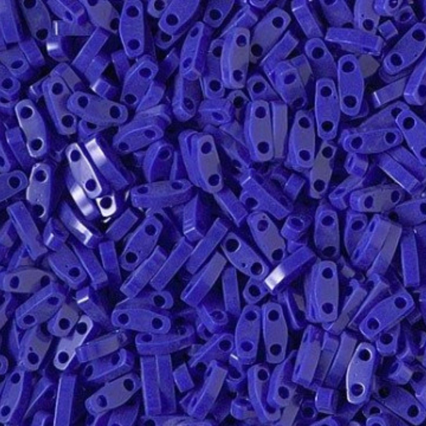 Miyuki Quarter Tila Bead Matte Opaque Cobalt Glass Tile Beads QTL-414 | Quarter | 8 Grams for Jewelry Making