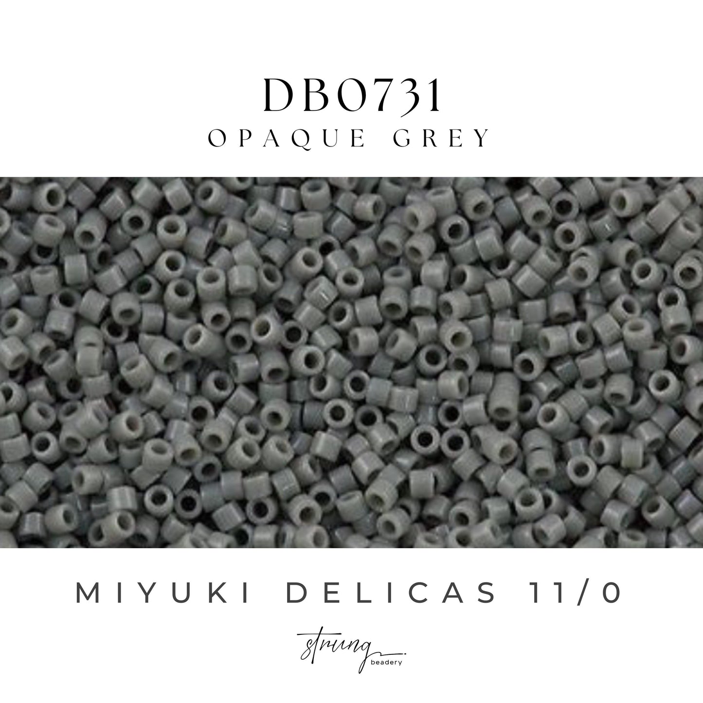 DB0731 Miyuki Delica Beads 11/0 Opaque Grey – 8 grams - Japanese Seed Beads for Jewelry Making