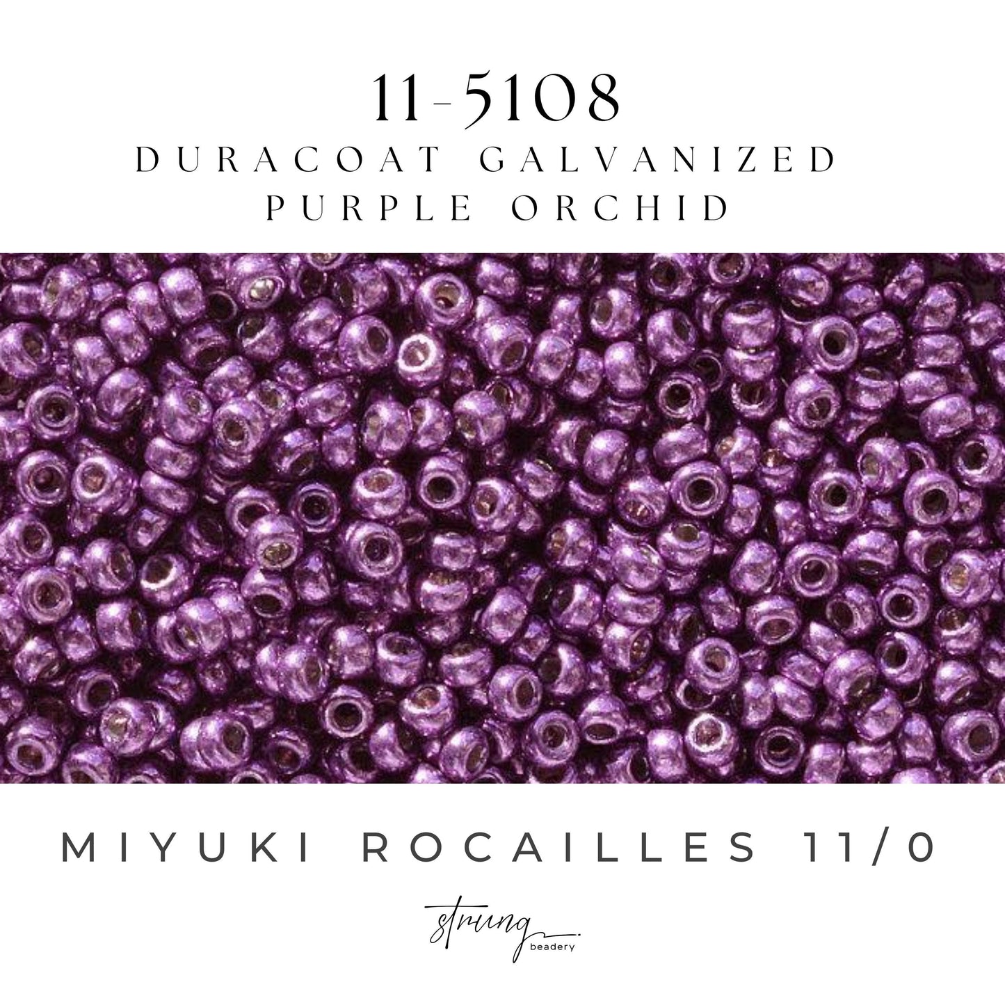 11-5108 Miyuki Seed Bead Round Rocailles 11/0 | Duracoat Galvanized Purple Orchid | 15g | Japanese Beads Jewelry Making