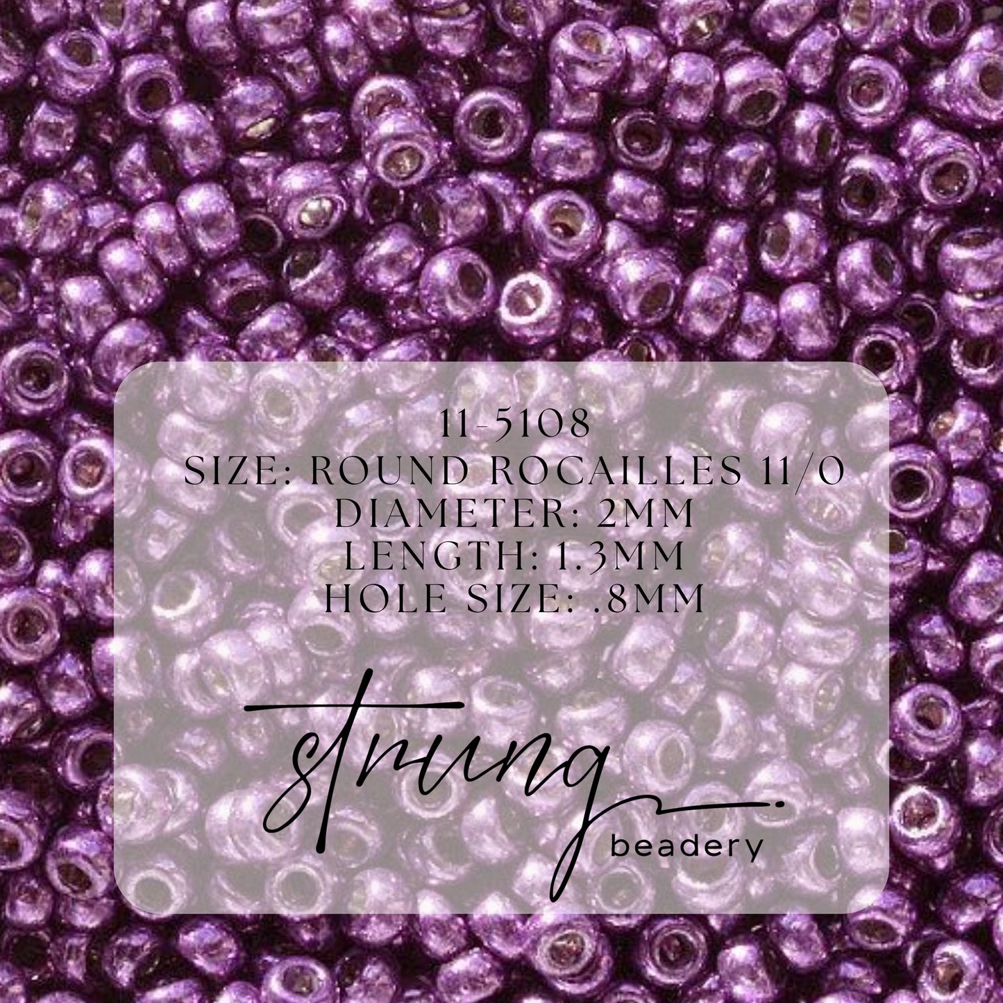 11-5108 Miyuki Seed Bead Round Rocailles 11/0 | Duracoat Galvanized Purple Orchid | 15g | Japanese Beads Jewelry Making