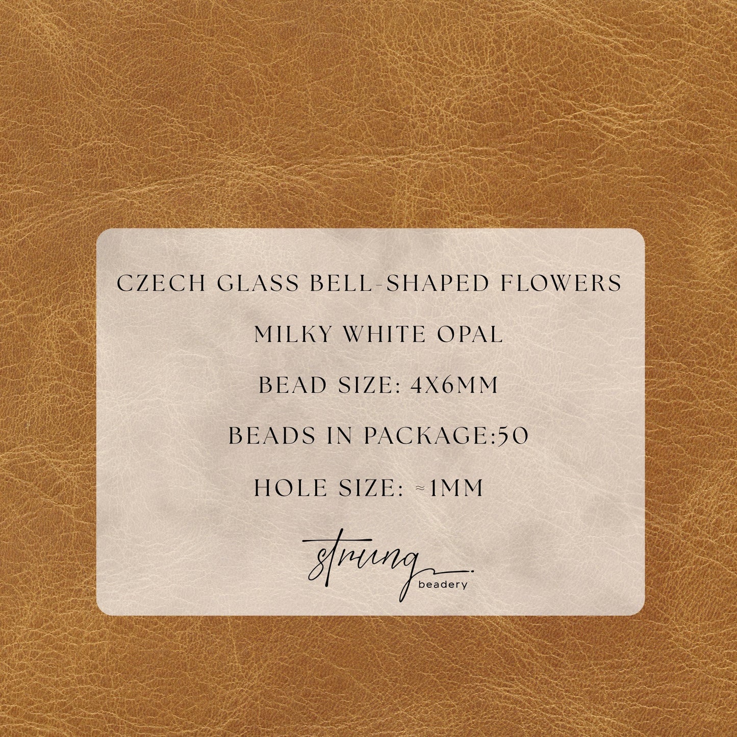 Czech Glass Milky White Opal Flower Bell Bead Flower Beads 4x6mm | 50 Pcs