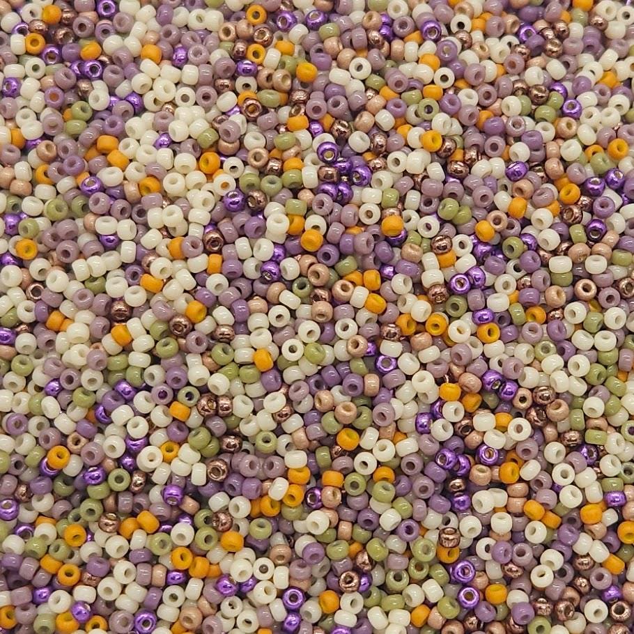 Wild Thistle | Miyuki Rocailles Seed Beads Mix | 15g Premium Japanese Glass Beads for Jewelry Making & Crafts | Earthy Purple Tone