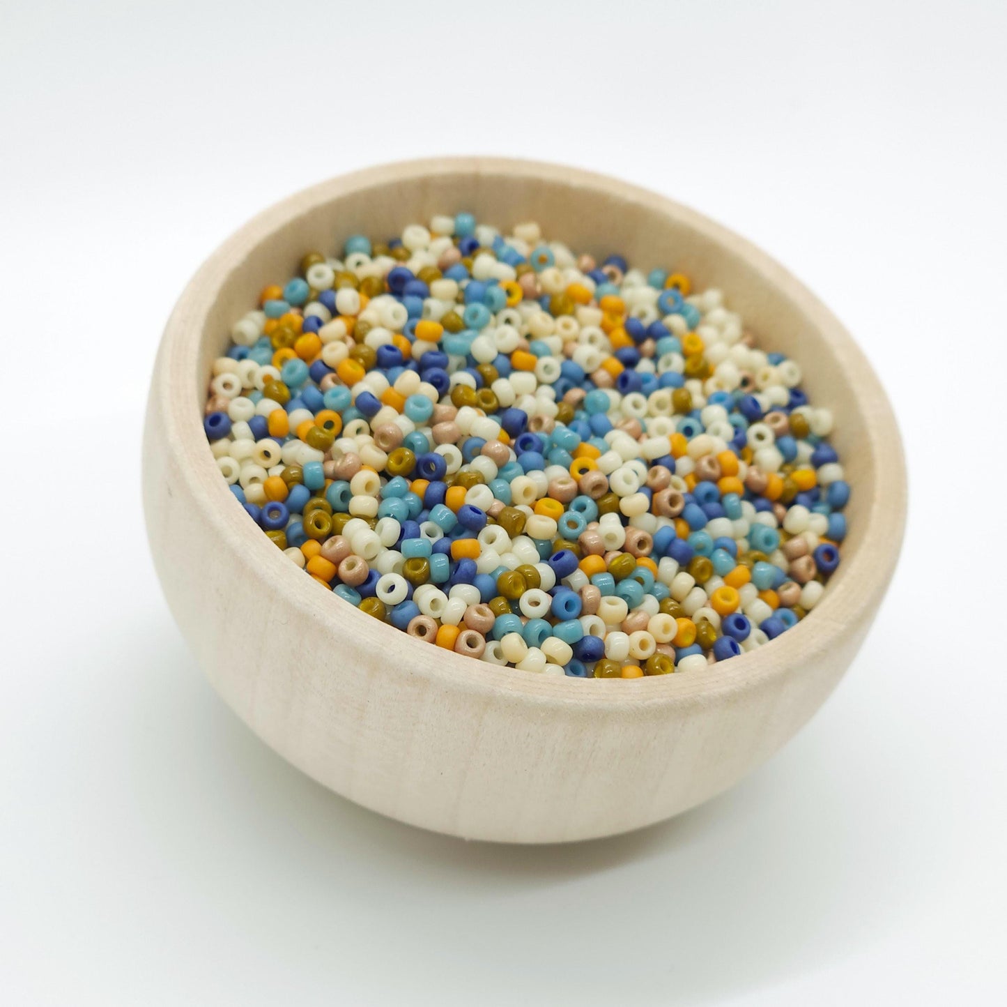 Wheatfield Sky | Miyuki Rocailles Seed Beads Mix | 15g Premium Japanese Glass Beads for Jewelry Making & Crafts | Earthy Blue Tone