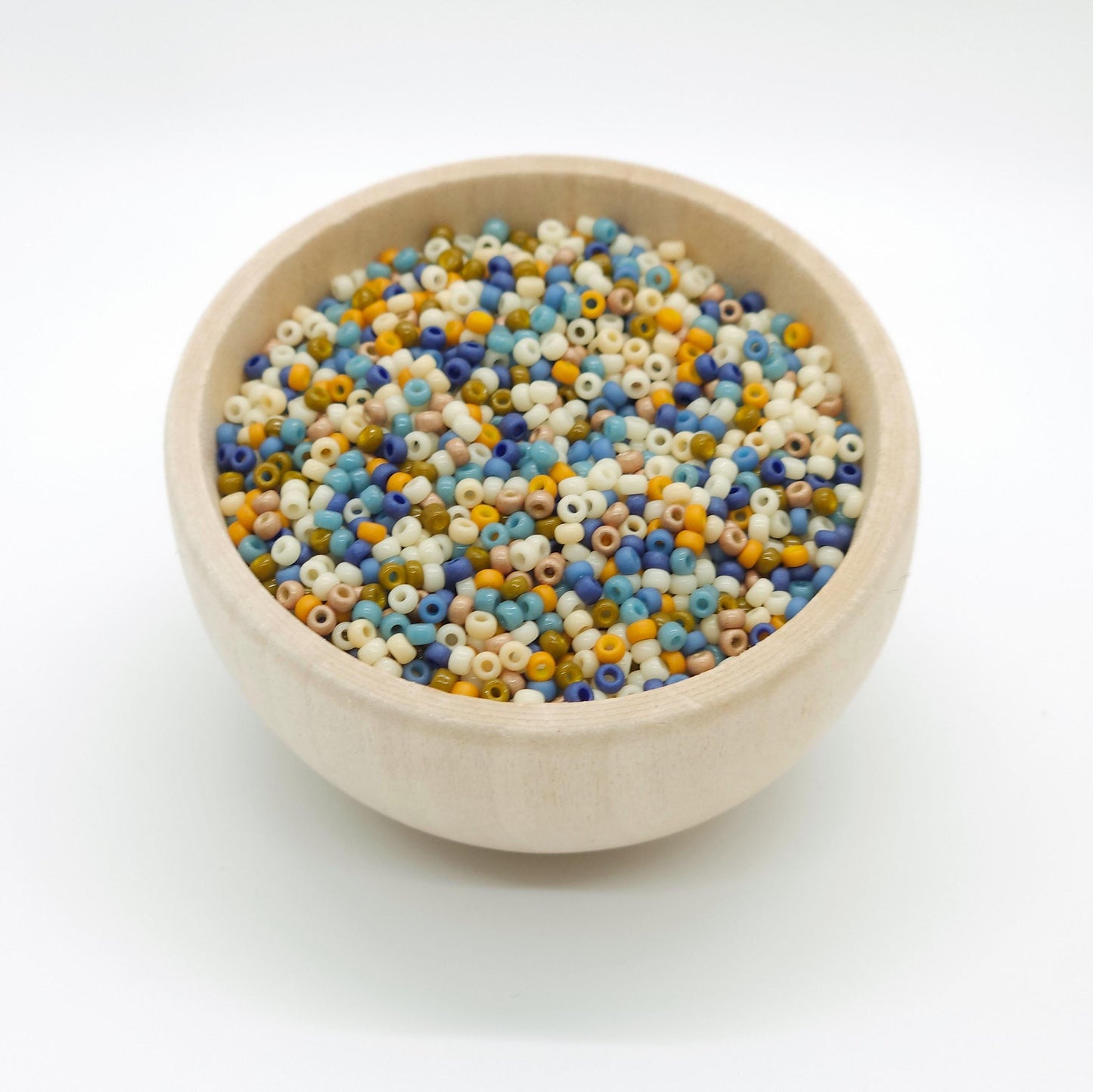 Wheatfield Sky | Miyuki Rocailles Seed Beads Mix | 15g Premium Japanese Glass Beads for Jewelry Making & Crafts | Earthy Blue Tone