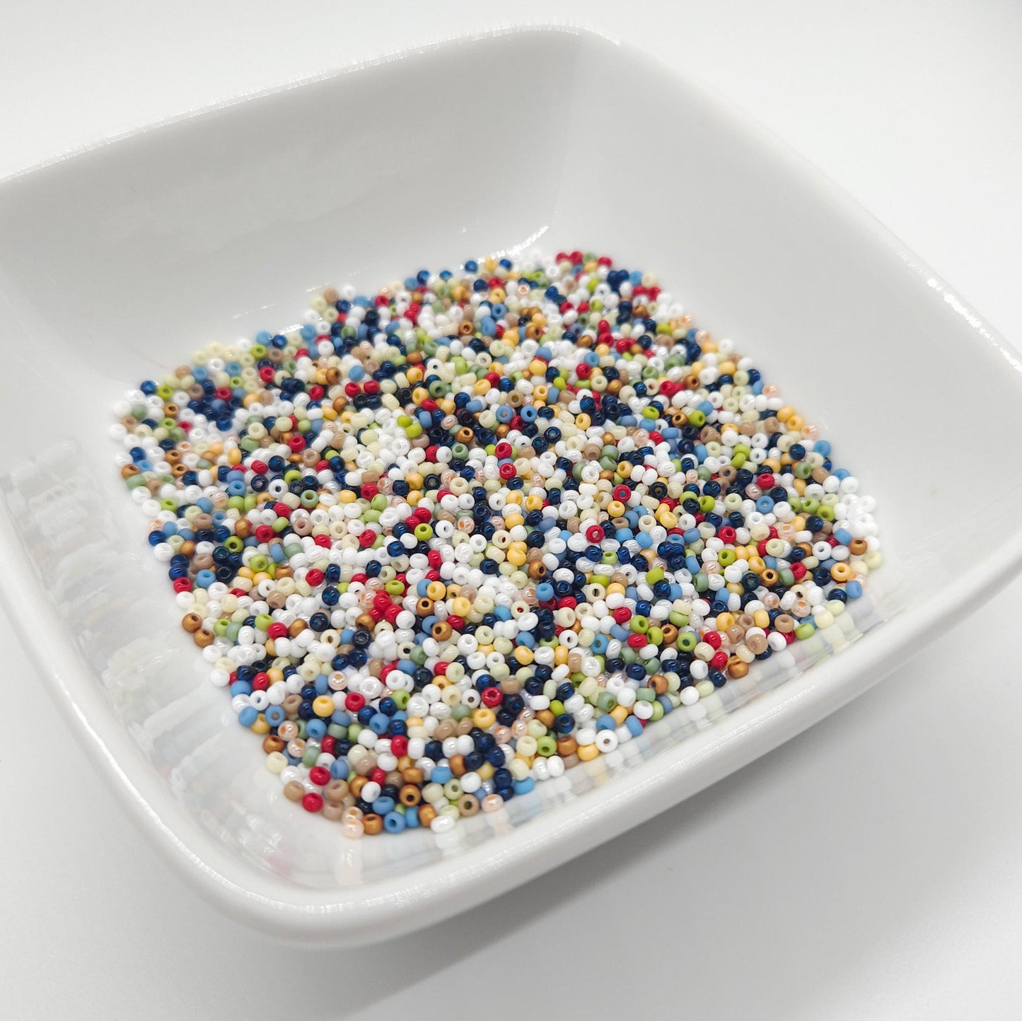 Americana Czech Glass Seed Beads Mix 15g Red White Blue for 4th of July Jewelry Making & Craft Supplies