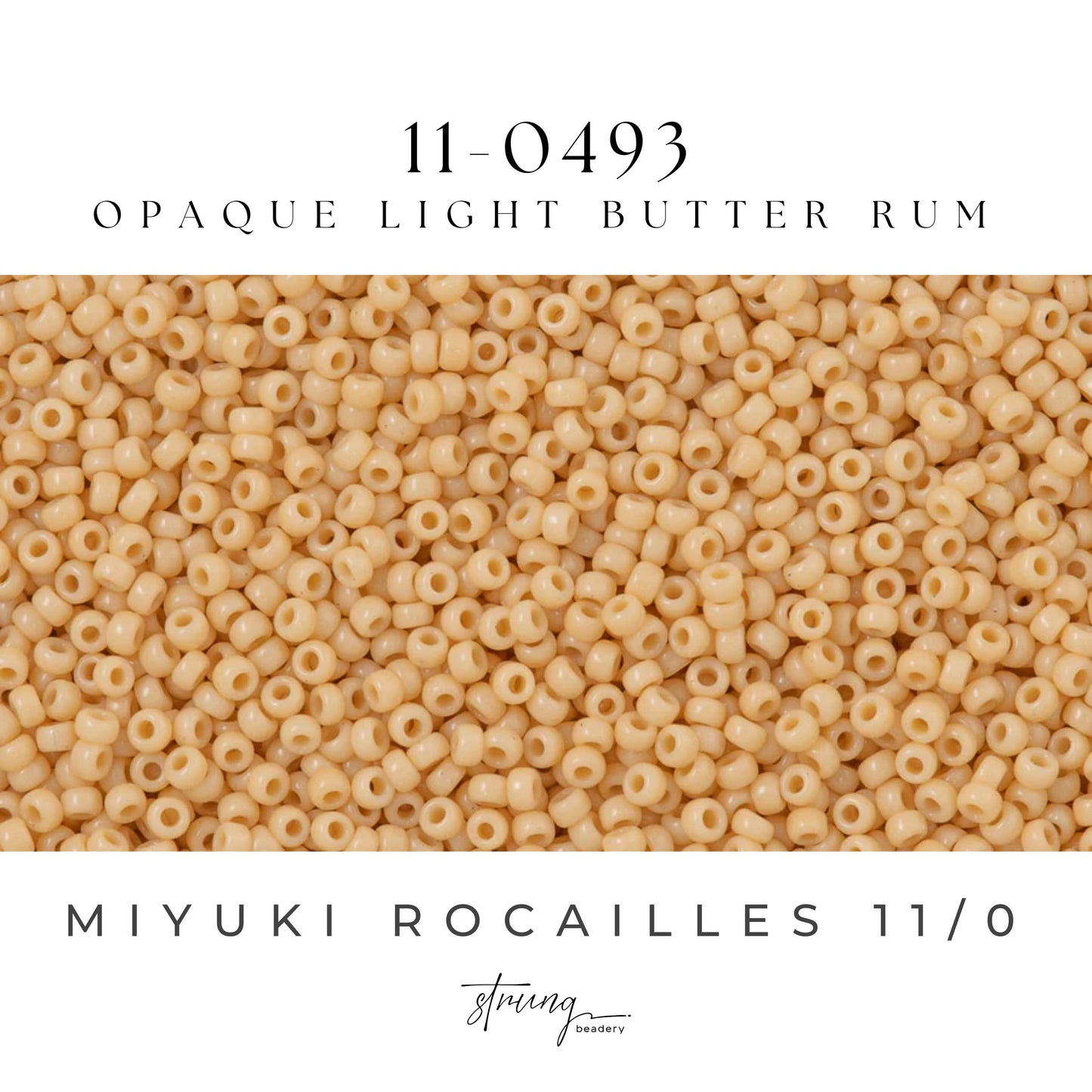11-0493 Miyuki Seed Bead Round Rocailles 11/0 | Opaque Light Butter Rum | 15g | Japanese Beads for Jewelry Making