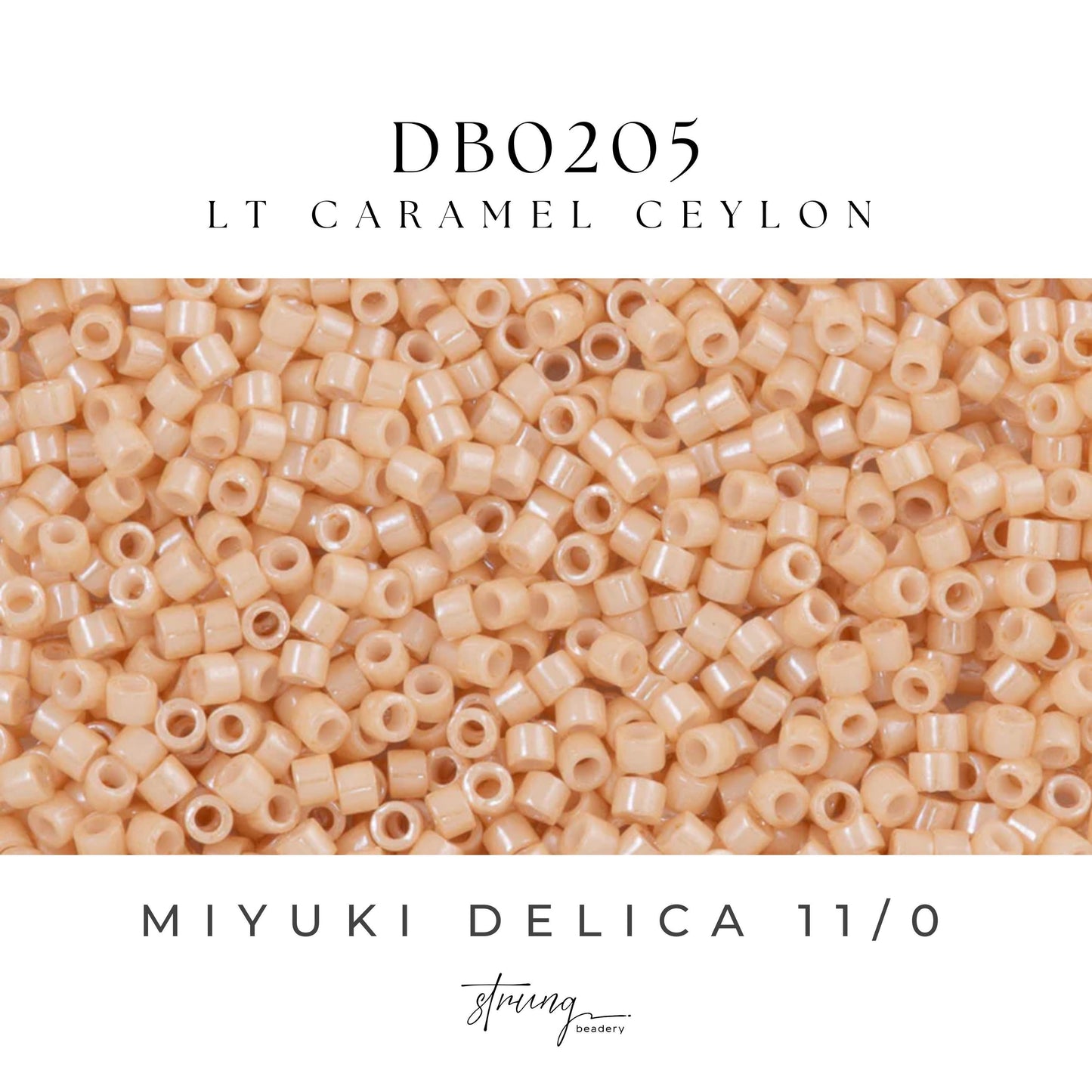 DB0205 Miyuki Delica Beads 11/0 Lt Caramel Ceylon – 8 grams - Japanese Seed Beads for Jewelry Making