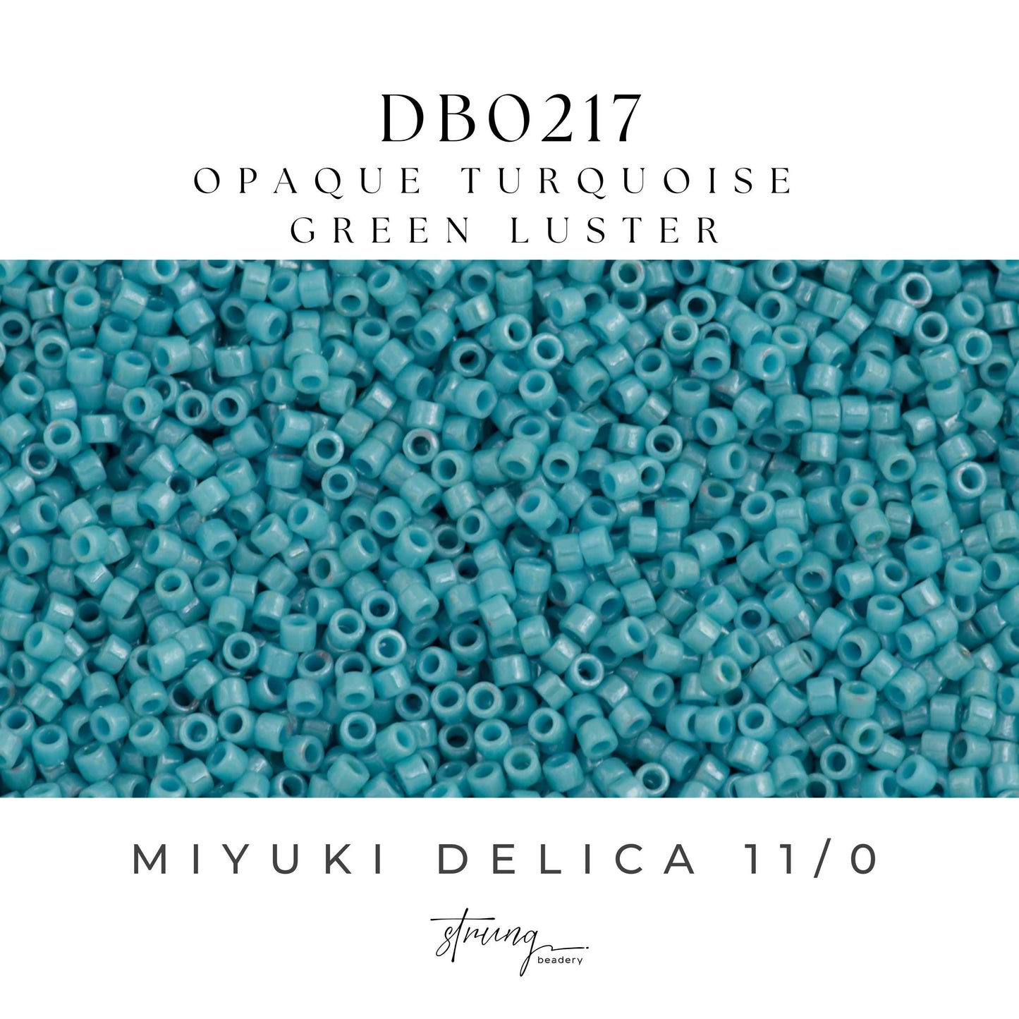 DB0217 Miyuki Delica Beads 11/0 Opaque Turquoise Green Luster – 8 grams - Japanese Seed Beads for Jewelry Making
