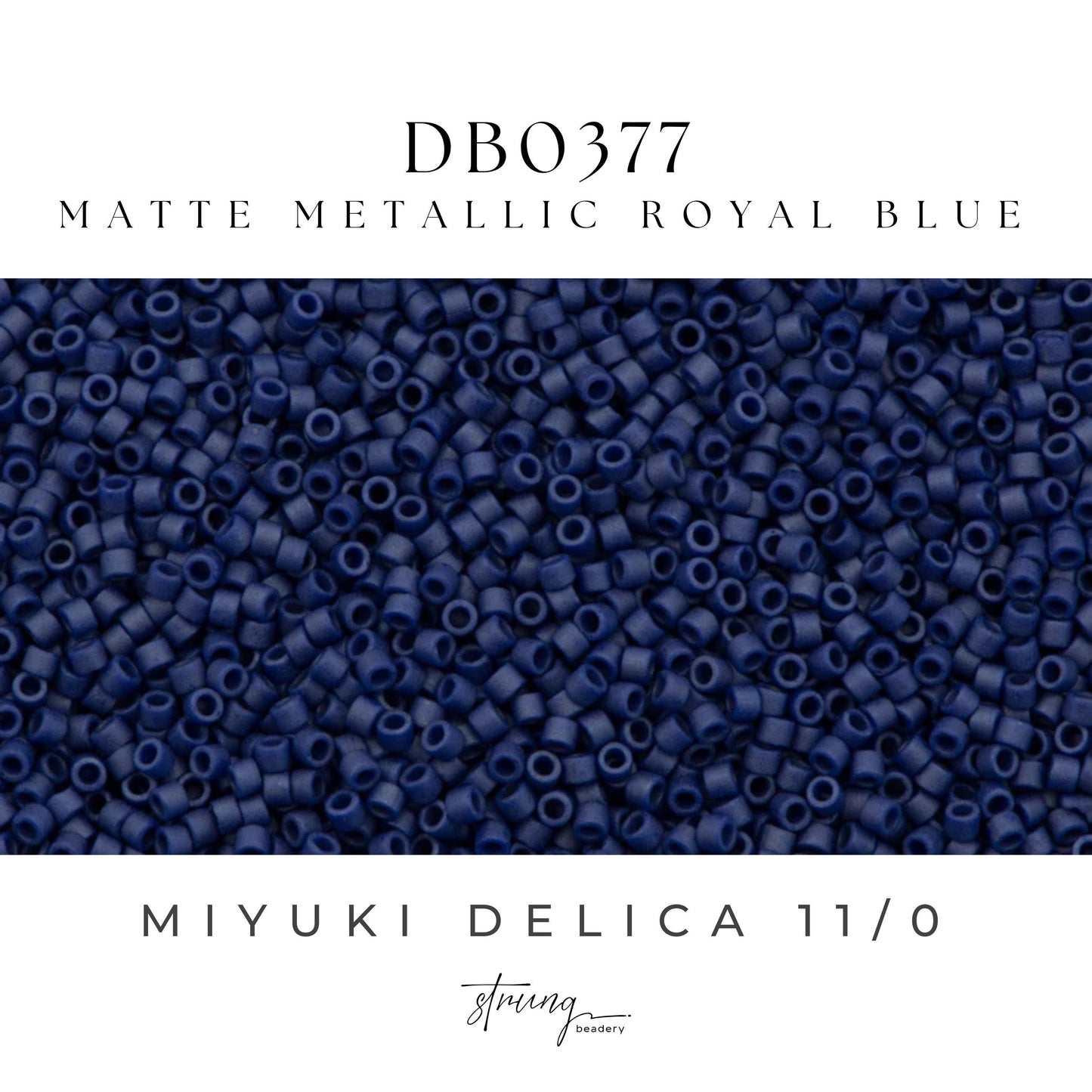 DB0377 Miyuki Delica Beads 11/0 Matte Metallic Royal Blue – 8 grams - Japanese Seed Beads for Jewelry Making