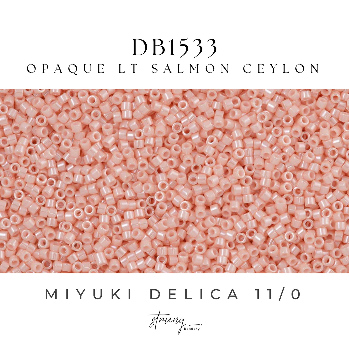 DB1533 Miyuki Delica Beads 11/0 Opaque Lt Salmon Ceylon– 8 grams - Japanese Seed Beads for Jewelry Making