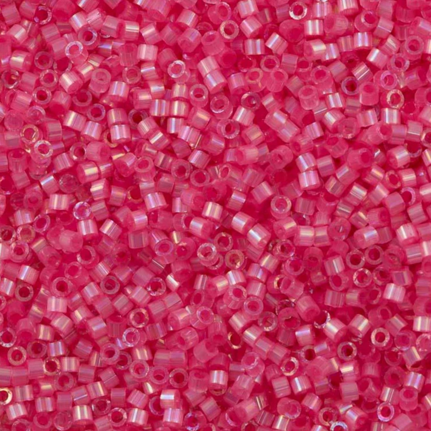 DB1867 Miyuki Delica Beads 11/0 Silk Inside Dyed Rose AB– 8 grams - Japanese Seed Beads for Jewelry Making