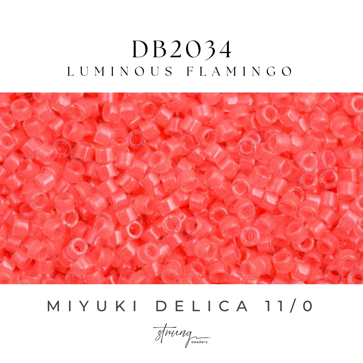 DB2034 Miyuki Delica Beads 11/0 Luminous Flamingo – 8 grams - Japanese Seed Beads for Jewelry Making