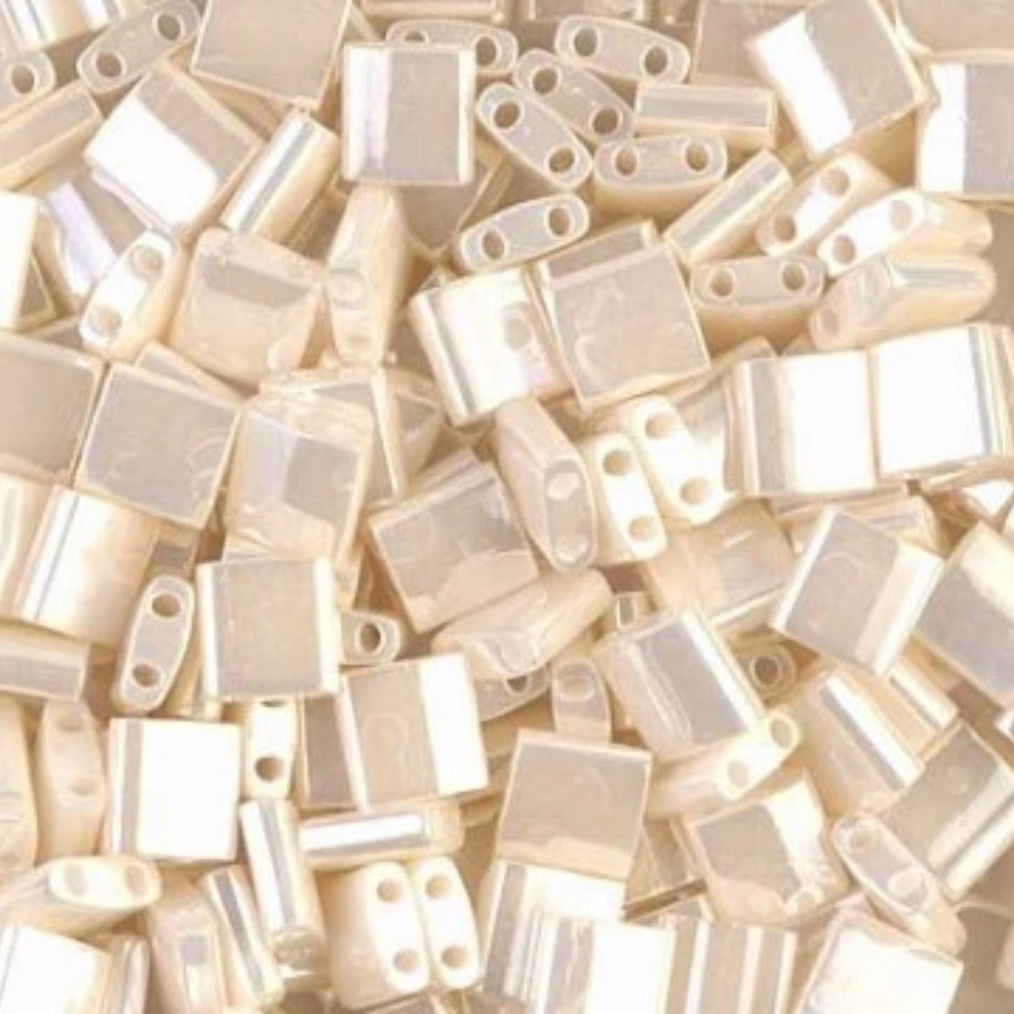 Miyuki Tila Beads Antique Ivory Pearl Ceylon Glass Tile Beads TL-592 | Full | 8 Grams for Jewelry Making
