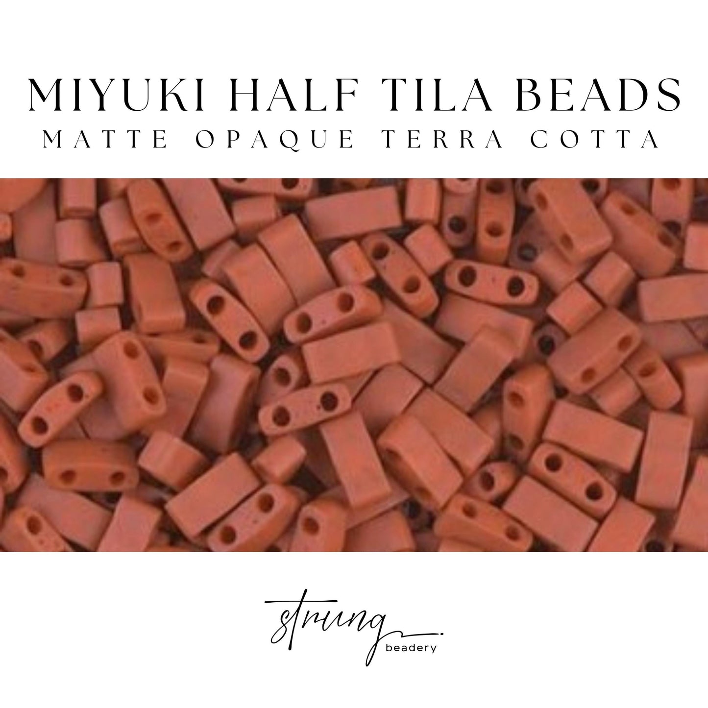 Miyuki Half Tila Beads Matte Opaque Terra Cotta Glass Tile Beads HTL-2315 | Half | 8 Grams for Jewelry Making