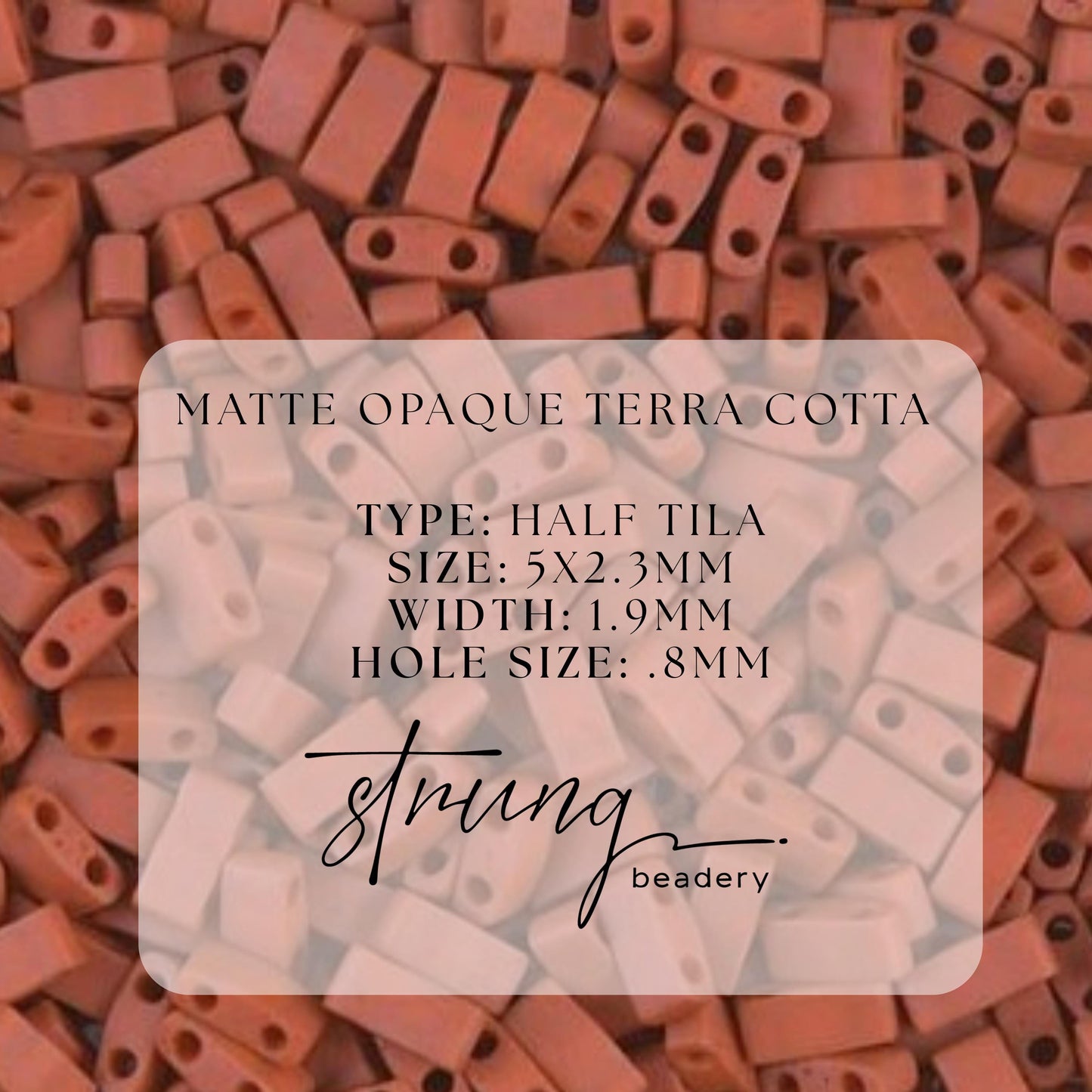 Miyuki Half Tila Beads Matte Opaque Terra Cotta Glass Tile Beads HTL-2315 | Half | 8 Grams for Jewelry Making