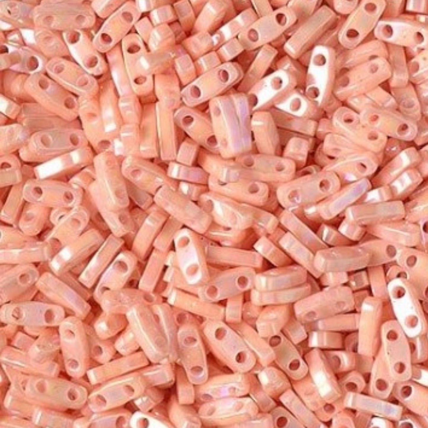 Miyuki Quarter Tila Beads Opaque Tea Rose Luster Glass Tile Beads QTL-596 | Quarter | 8 Grams for Jewelry Making