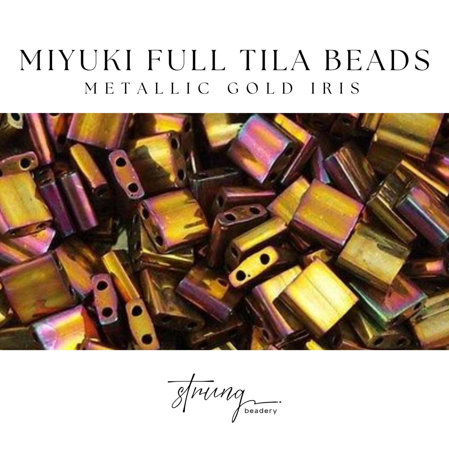 Miyuki Tila Beads Metallic Gold Iris Tile Beads TL-462 | Full | 8 Grams for Jewelry Making