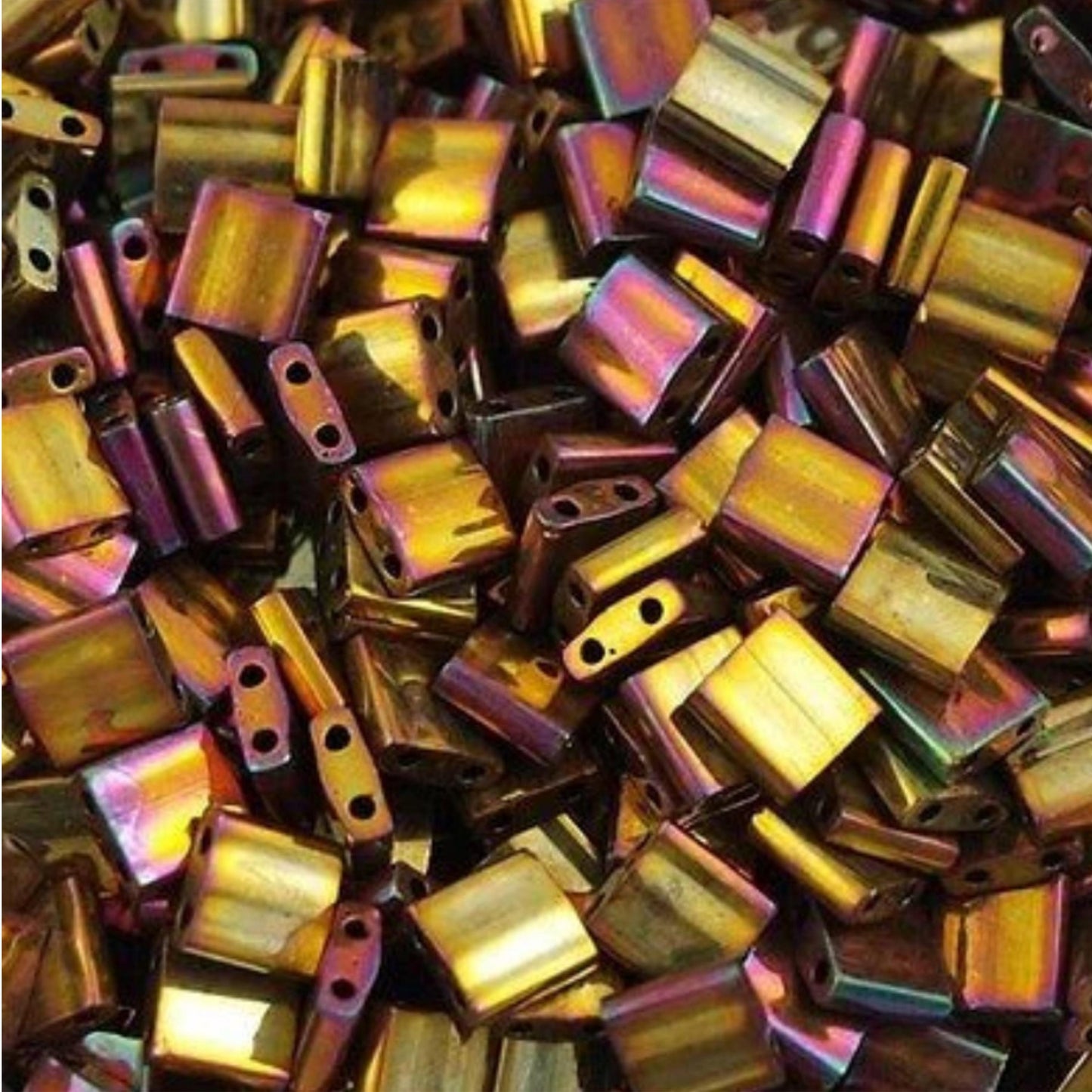 Miyuki Tila Beads Metallic Gold Iris Tile Beads TL-462 | Full | 8 Grams for Jewelry Making
