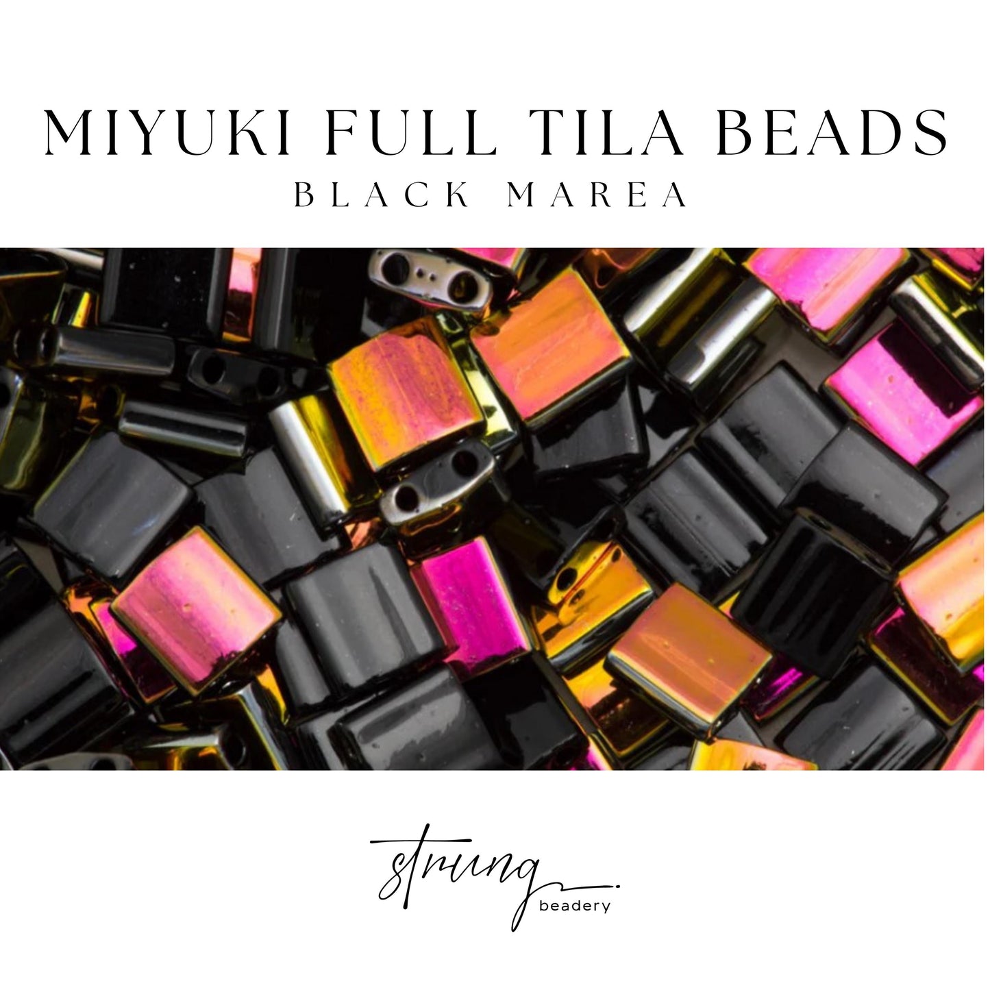 Miyuki Tila Beads Black Marea Tile Beads TL-4560 | Full | 8 Grams for Jewelry Making