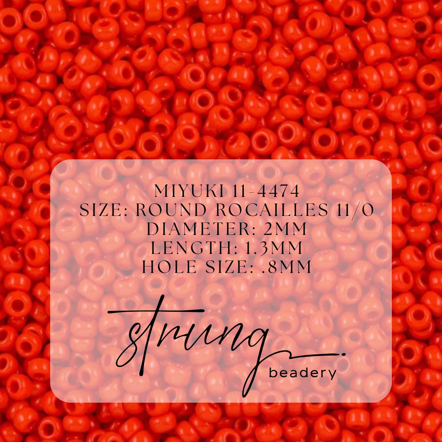11-0407| Miyuki Seed Bead Round Rocailles 11/0 | Opaque Vermillion Red | 15g | Japanese Beads for Jewelry Making