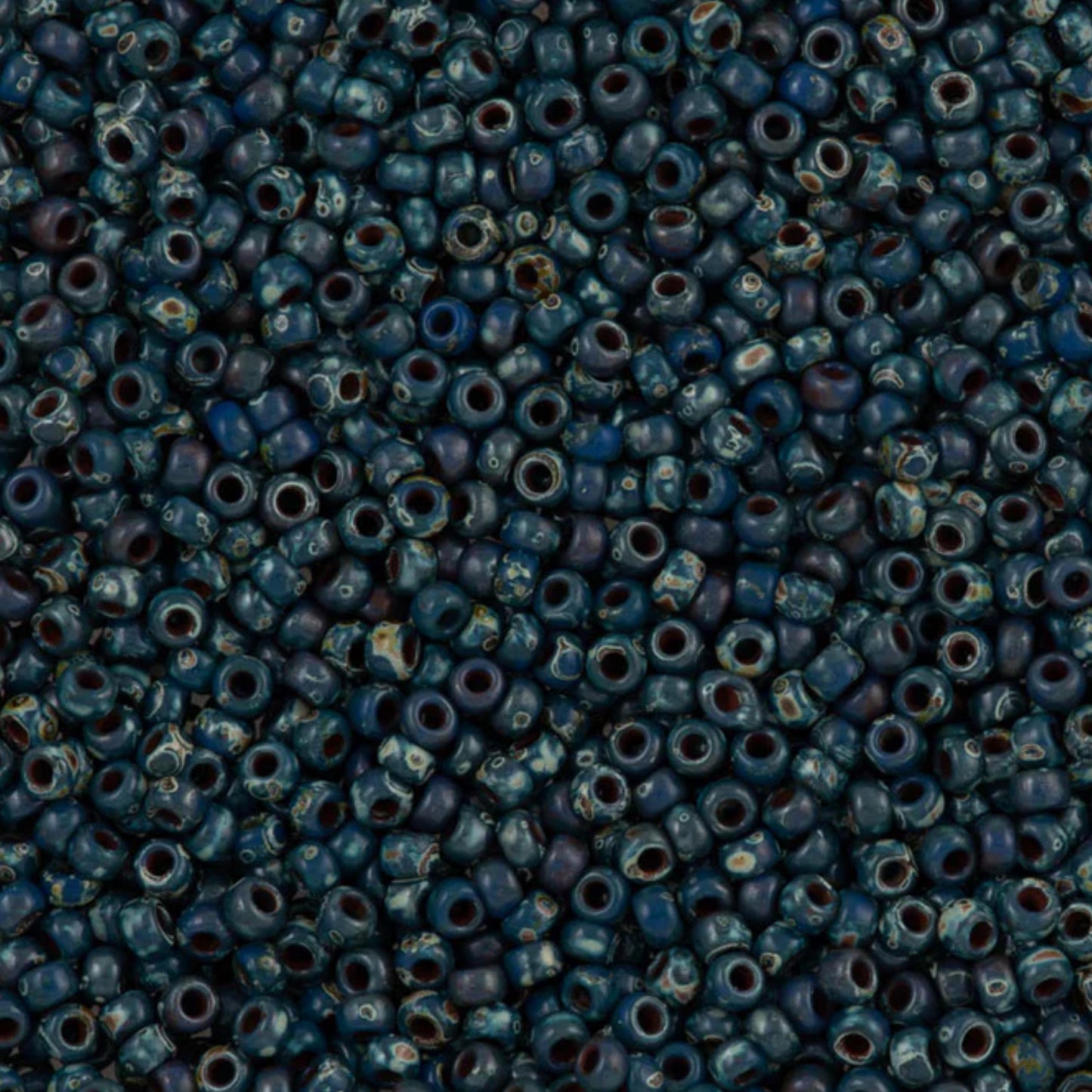 11-4516 | Miyuki Seed Bead Round Rocailles 11/0 | Opaque Dark Teal Picasso | 15g | Japanese Beads Jewelry Making