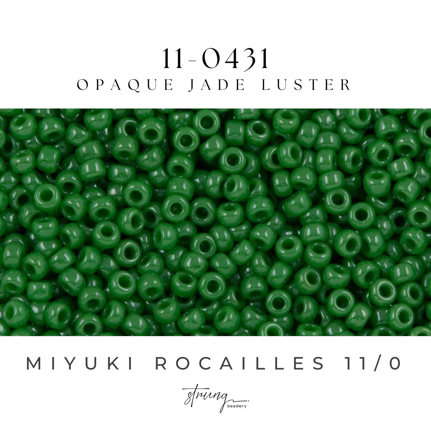 11-0431 Miyuki Seed Bead Round Rocailles 11/0 | Opaque Jade Luster |15g | Japanese Beads for Jewelry Making