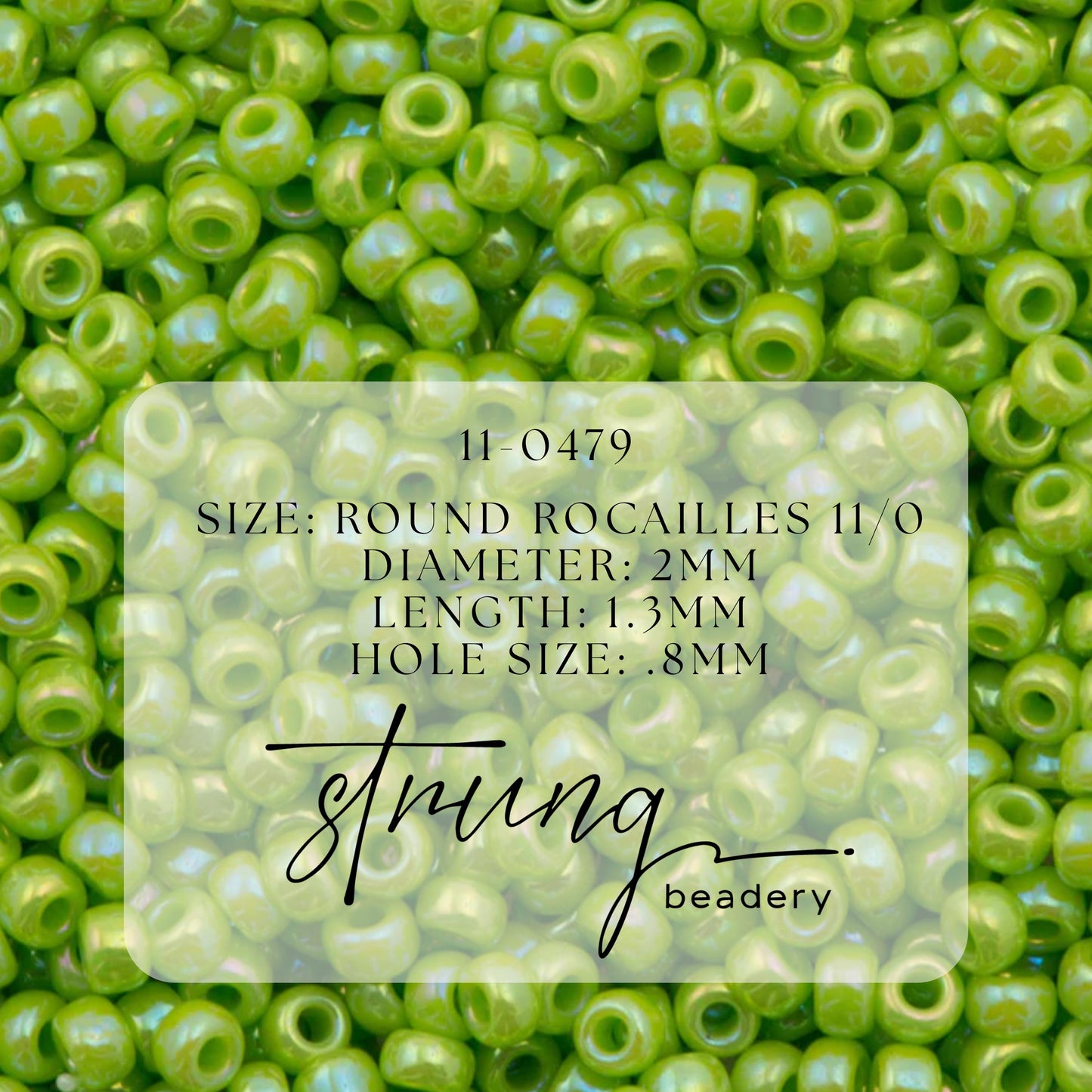 11-0479 Miyuki Seed Bead Round Rocailles 11/0 | Opaque Chartreuse AB |15g | Japanese Beads for Jewelry Making