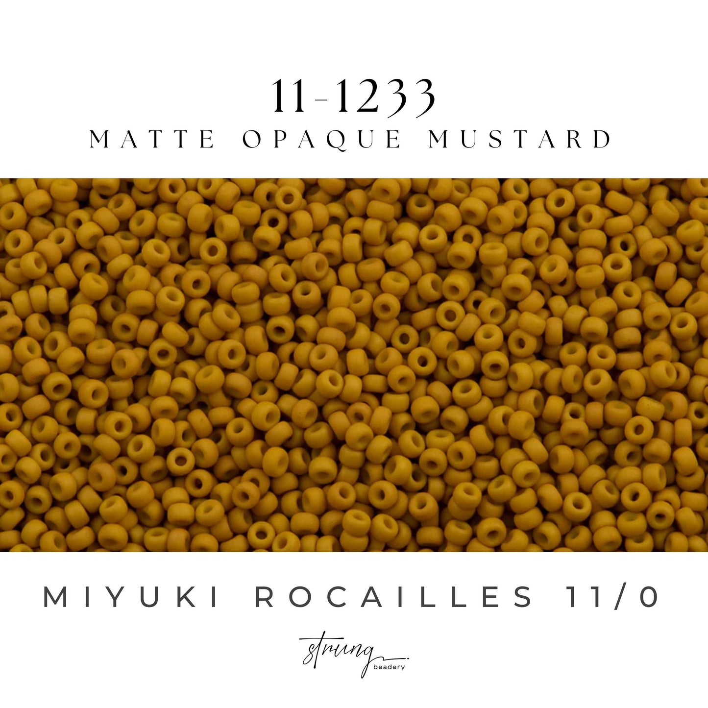 11-1233 Miyuki Seed Bead Round Rocailles 11/0 | Matte Opaque Mustard |15g | Japanese Beads for Jewelry Making