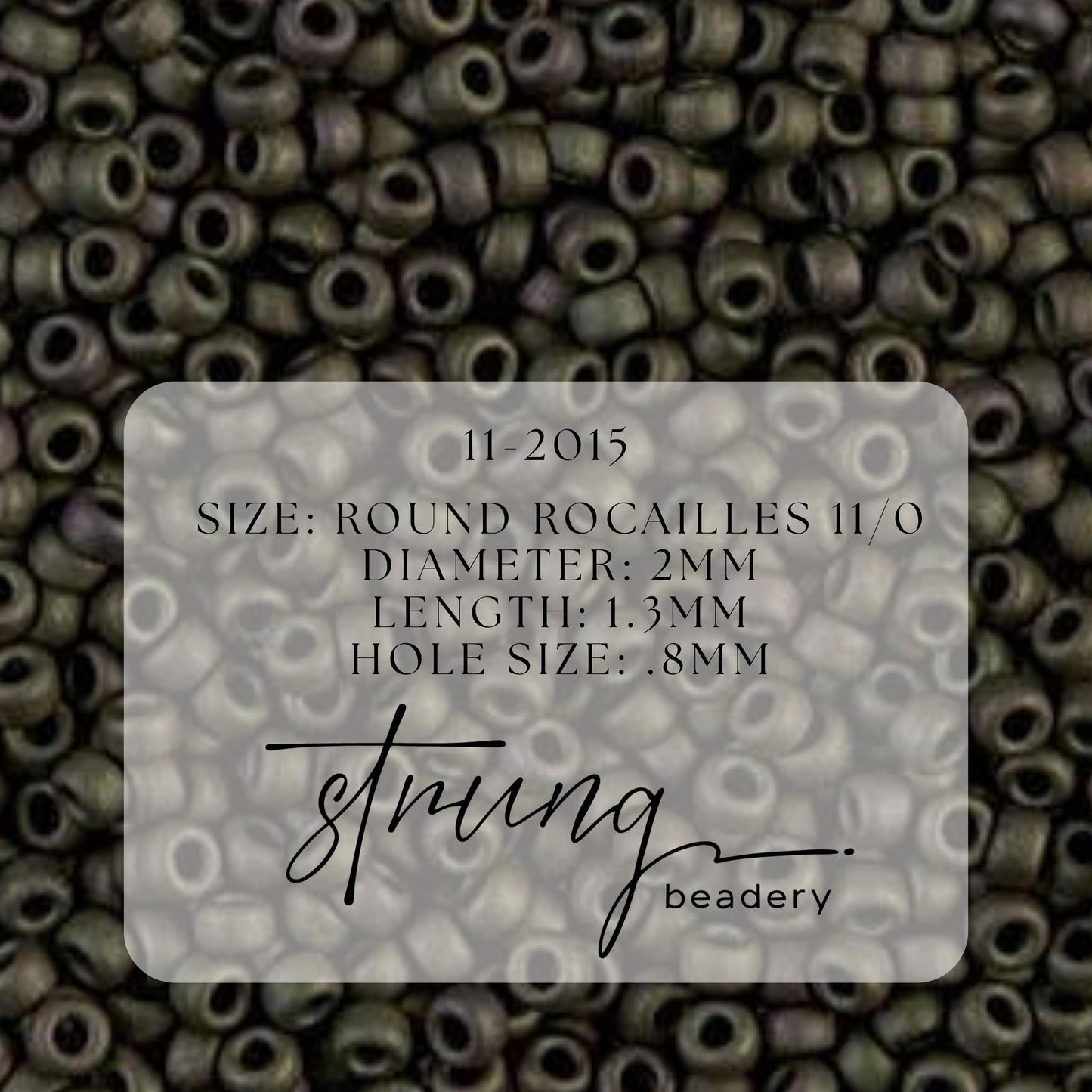 11-2015 Miyuki Seed Bead Round Rocailles 11/0 | Matte Metallic Olive Iris |15g | Japanese Beads for Jewelry Making